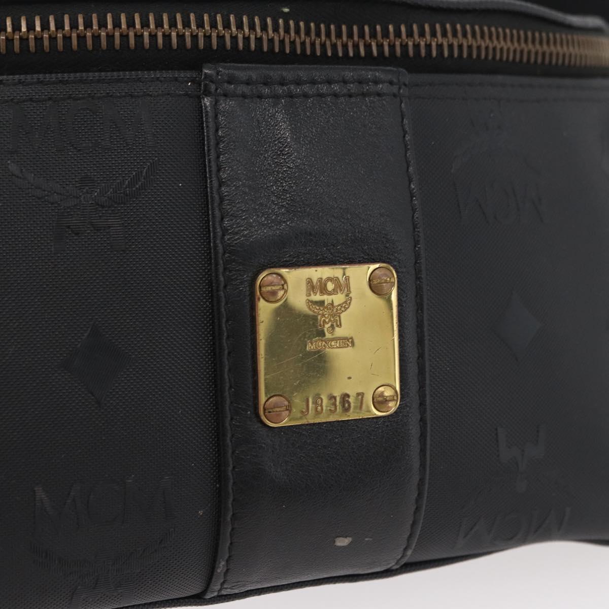 MCM Vicetos Logogram Waist bag PVC Leather Gold Black Auth 178122A
