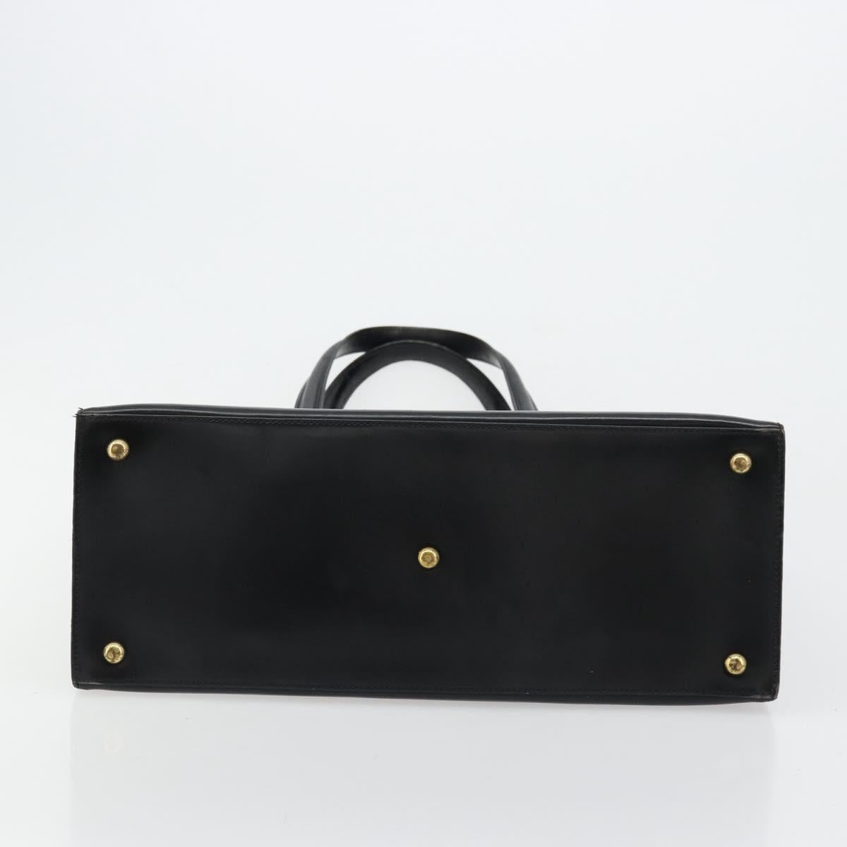 CARTIER PANTHERE Tote Bag Leather Black Gold Auth 178125