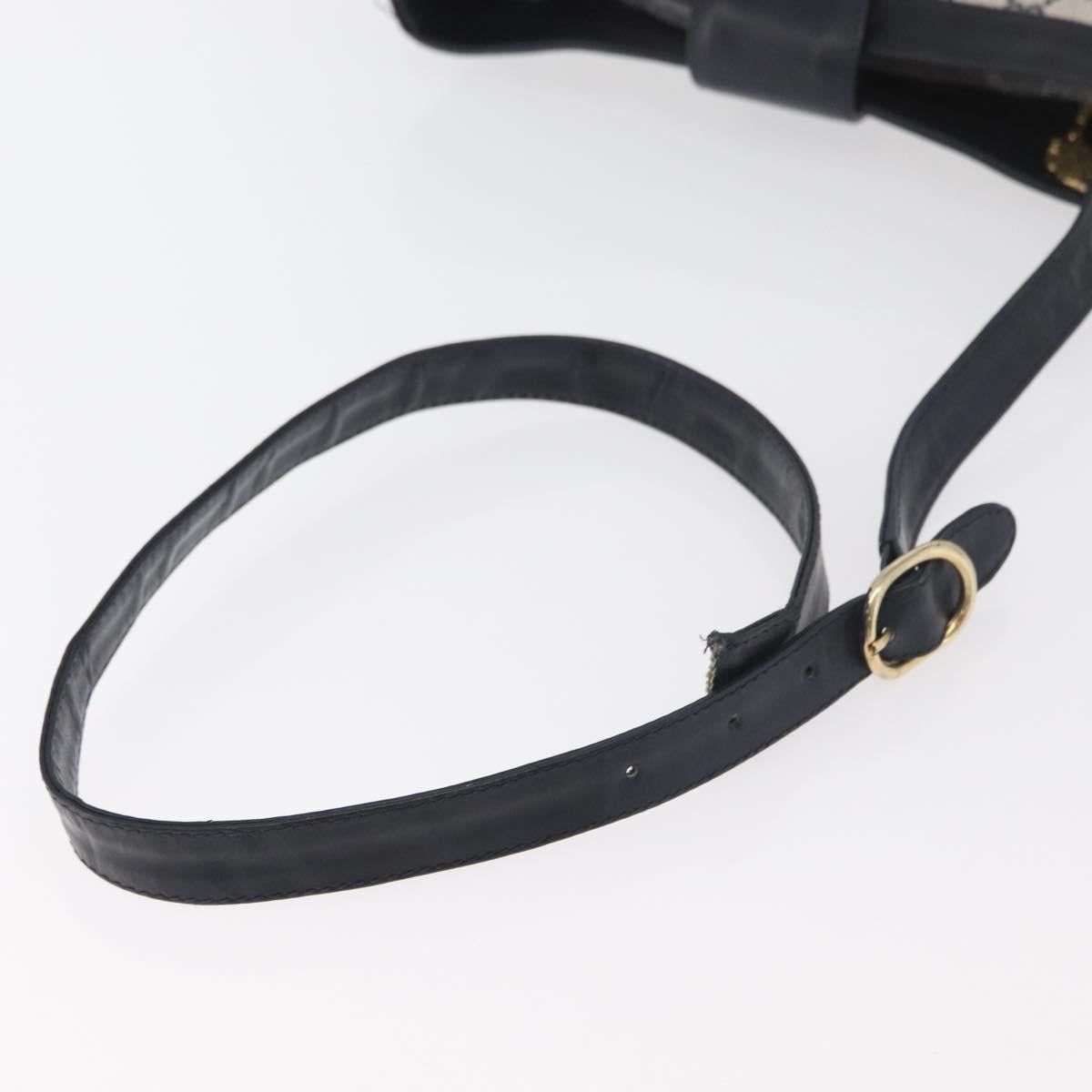 GUCCI GG Supreme Sherry Line Shoulder Bag PVC Navy Gold Auth 178128