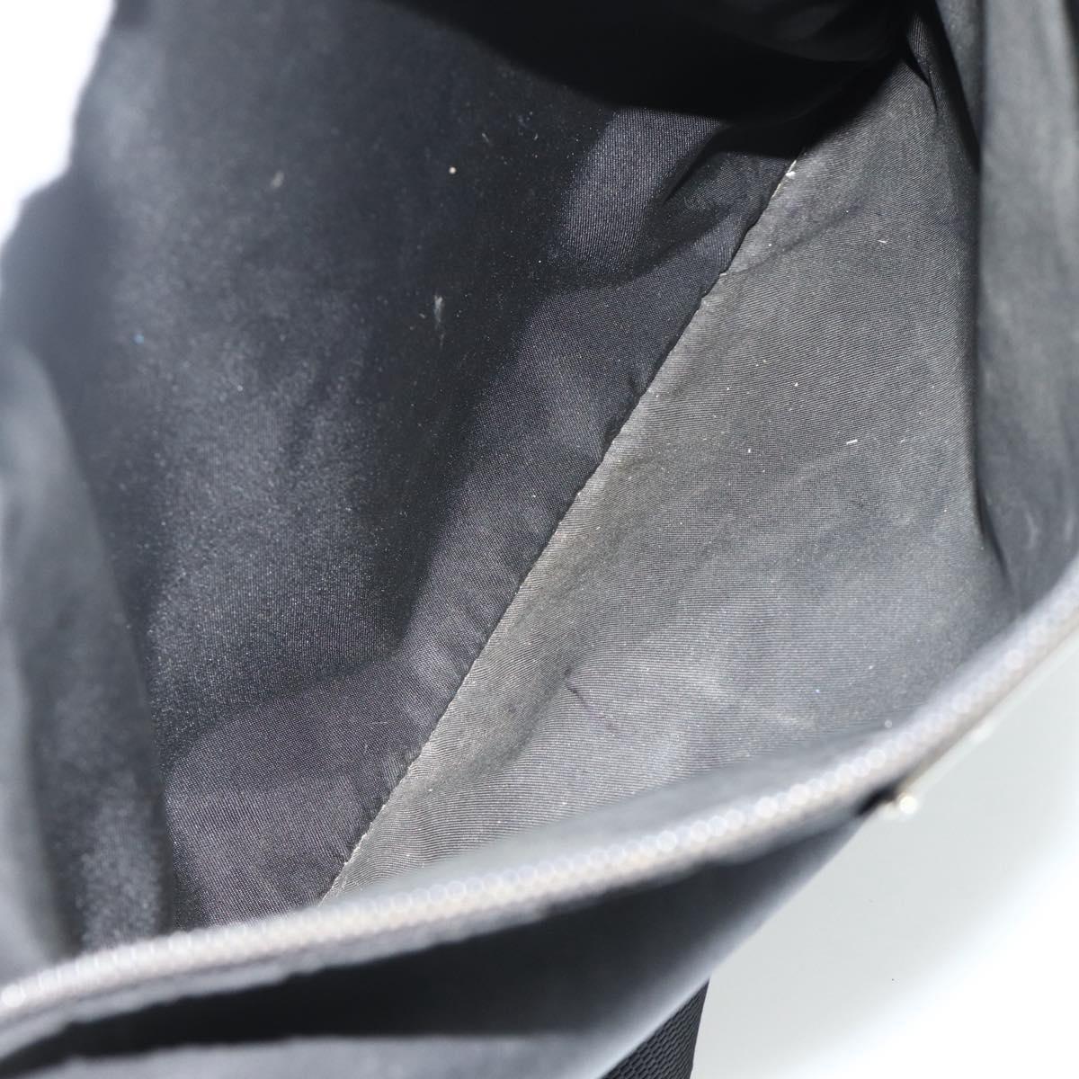 PRADA Shoulder Bag Nylon Black Silver Auth 178130
