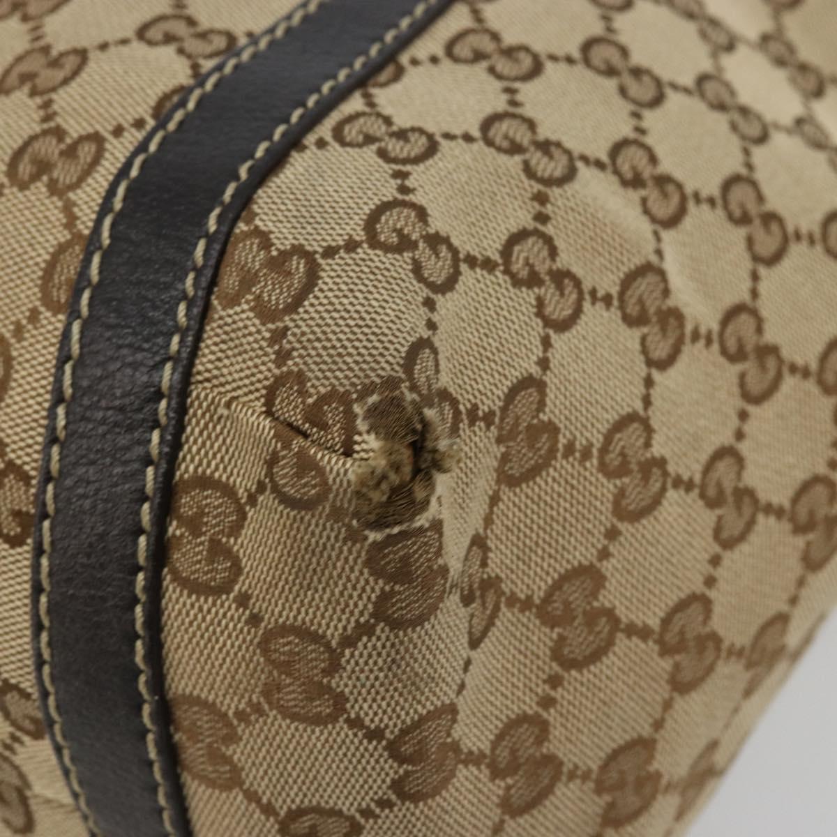 GUCCI GG Canvas Hand Bag Beige Gold 233607 Auth 178132
