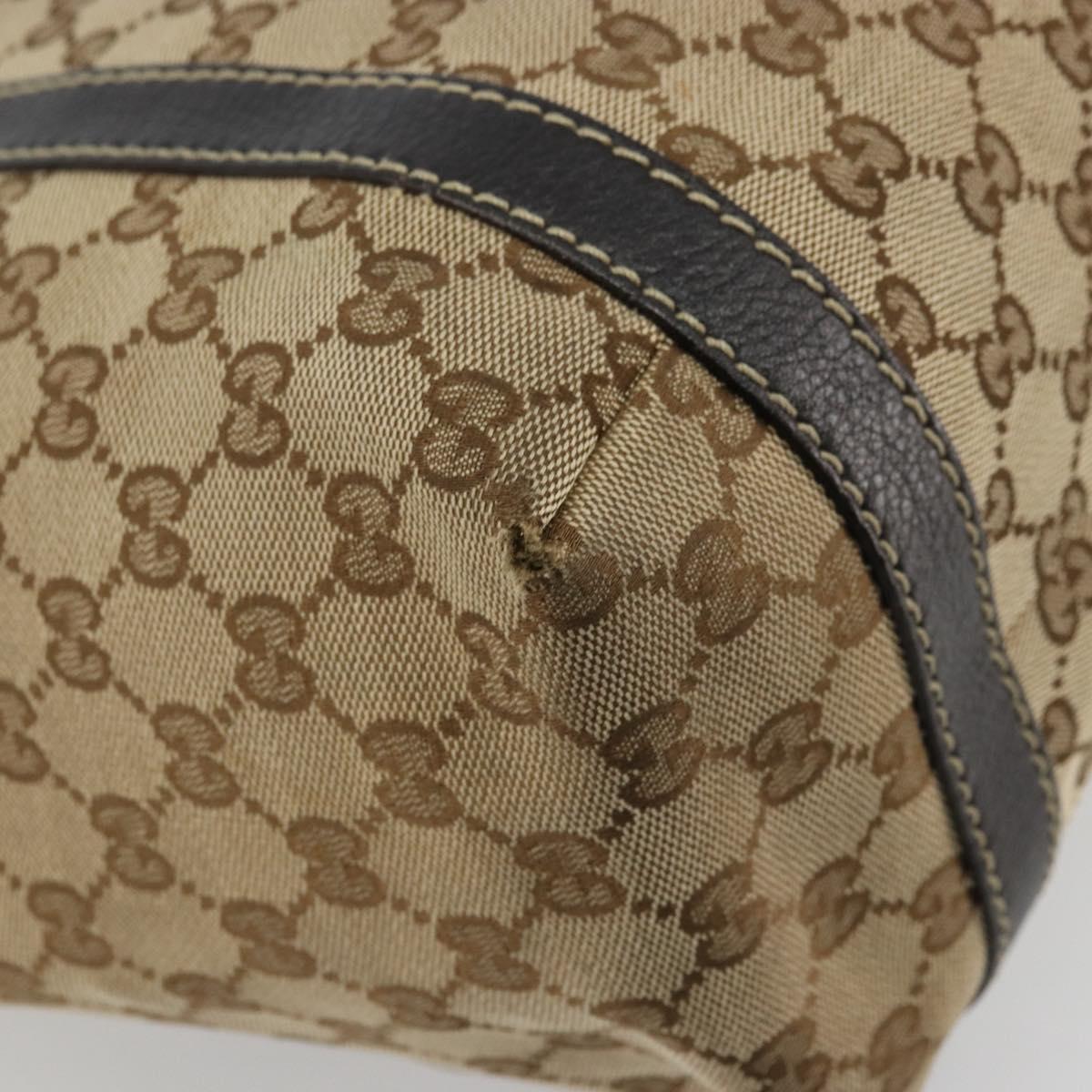 GUCCI GG Canvas Hand Bag Beige Gold 233607 Auth 178132