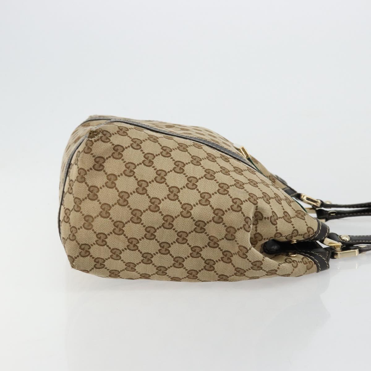 GUCCI GG Canvas Hand Bag Beige Gold 233607 Auth 178132