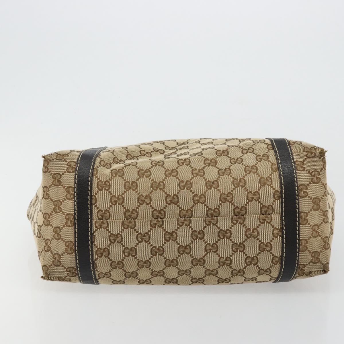GUCCI GG Canvas Hand Bag Beige Gold 233607 Auth 178132