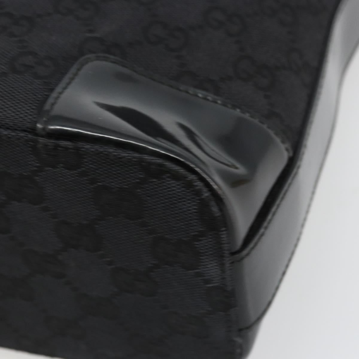 GUCCI GG Canvas Shoulder Bag Black Gold 001 4204 Auth 178150A