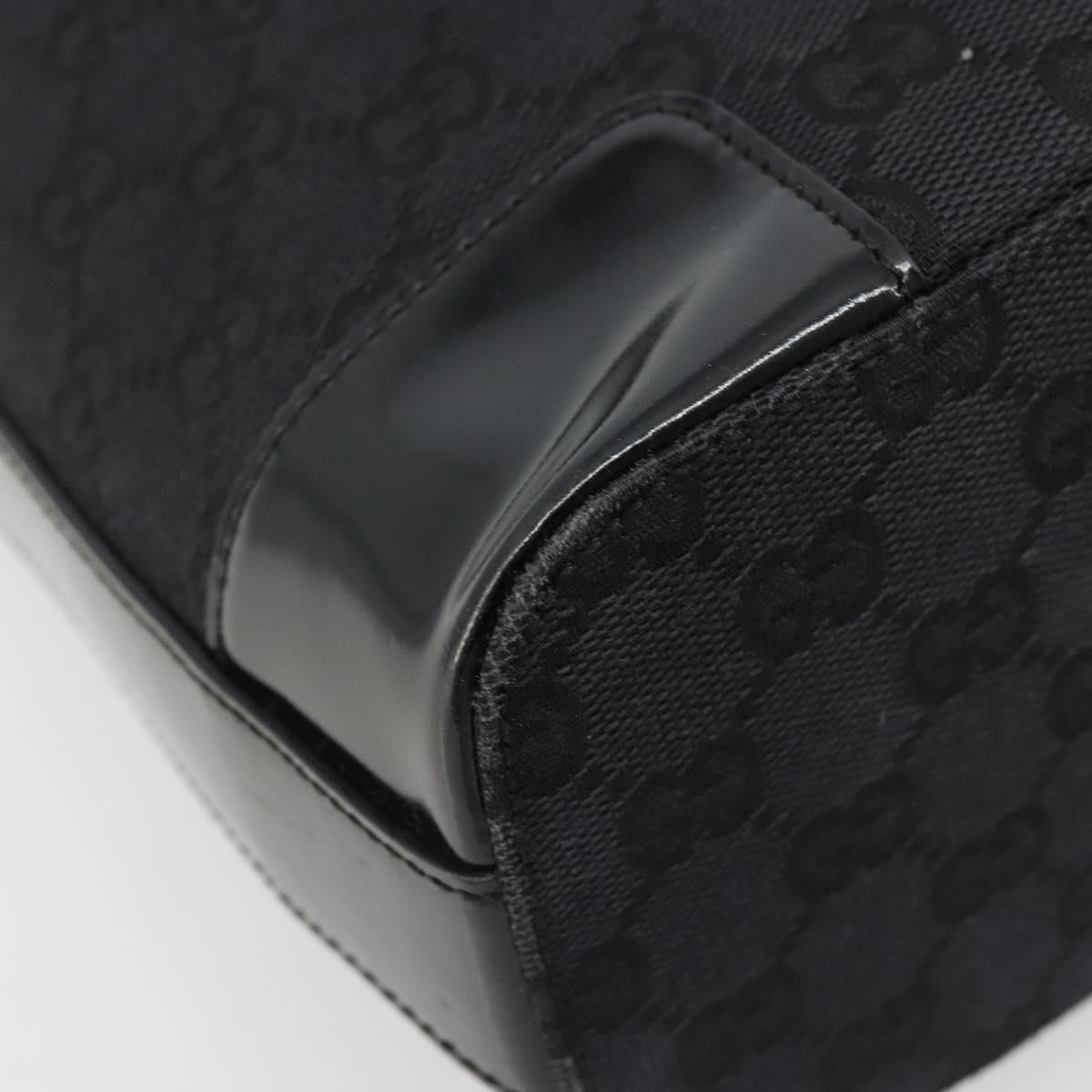 GUCCI GG Canvas Shoulder Bag Black Gold 001 4204 Auth 178150A