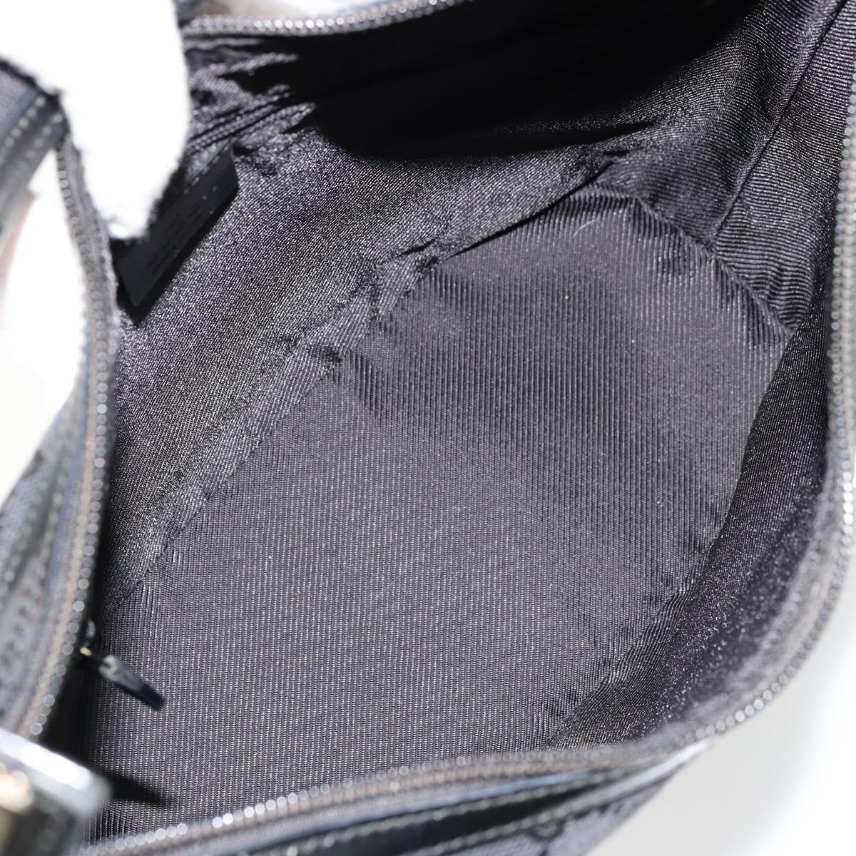 GUCCI GG Canvas Shoulder Bag Black Gold 001 4204 Auth 178150A
