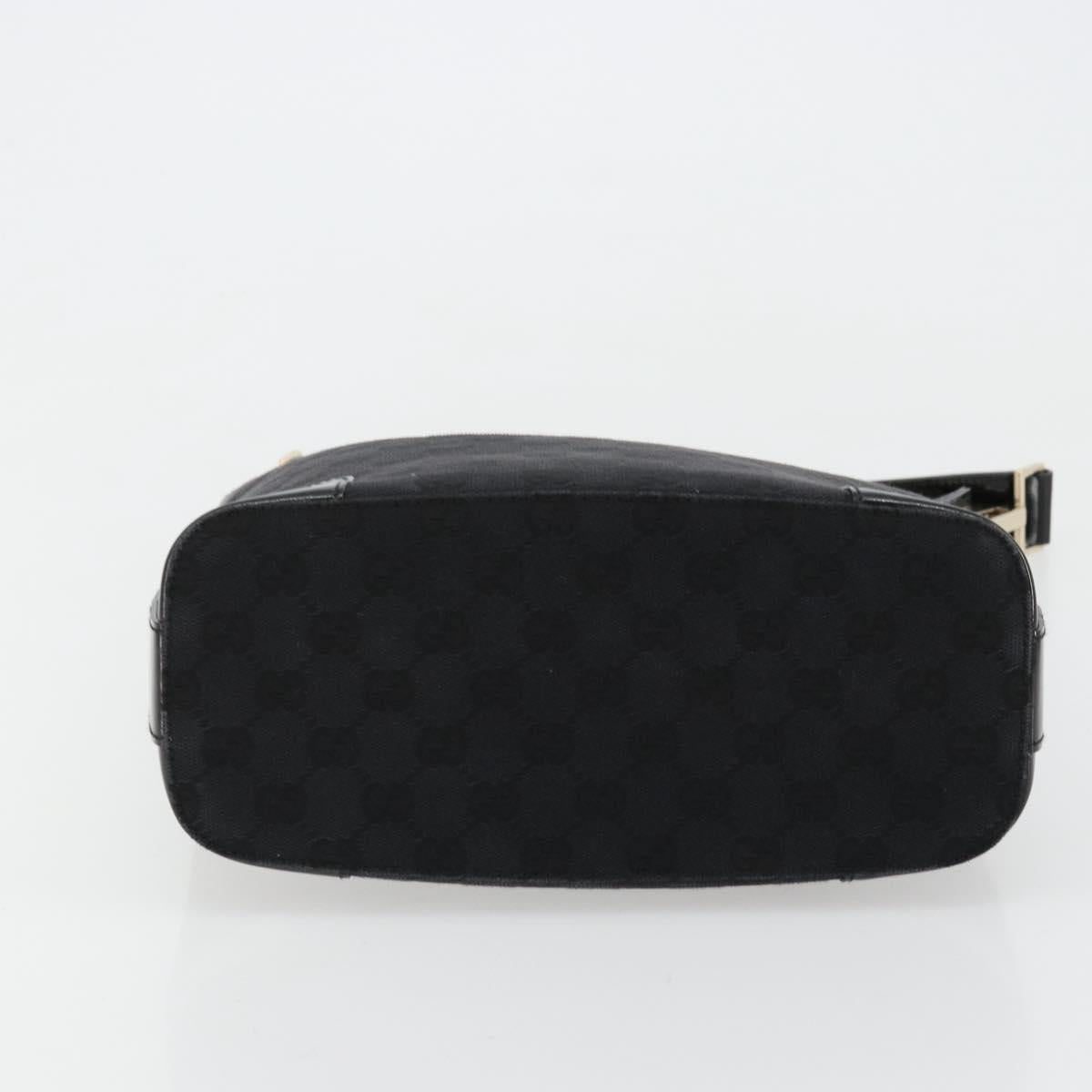 GUCCI GG Canvas Shoulder Bag Black Gold 001 4204 Auth 178150A