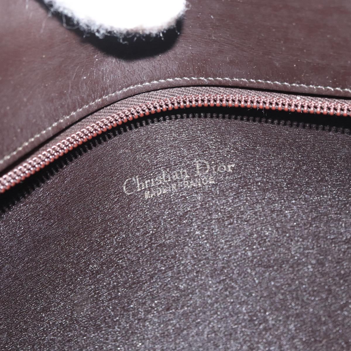 Christian Dior Trotter Canvas Shoulder Bag Brown Gold Auth 178153
