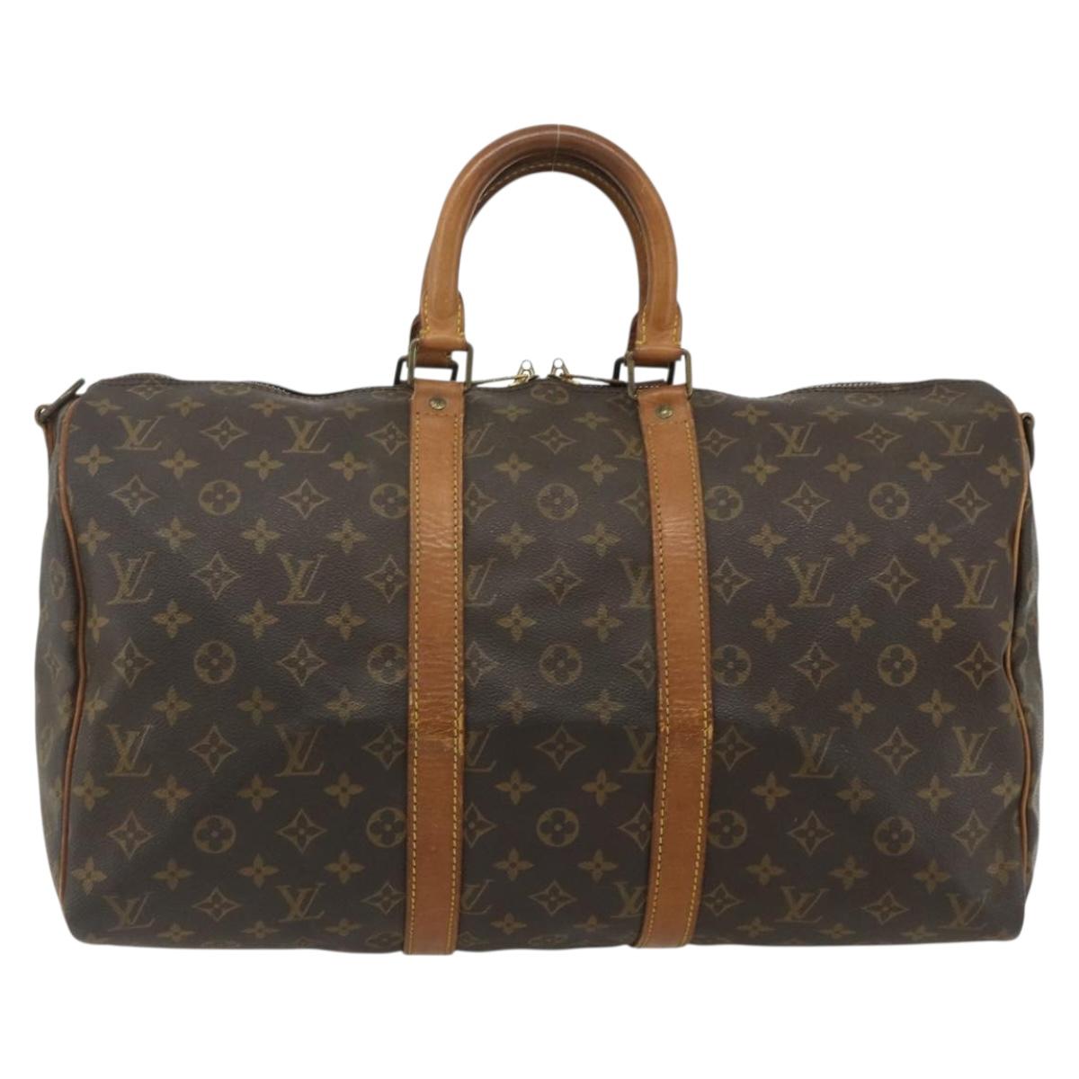 LOUIS VUITTON Monogram Keepall Bandouliere 45 Boston Bag M41418 LV Auth 178158