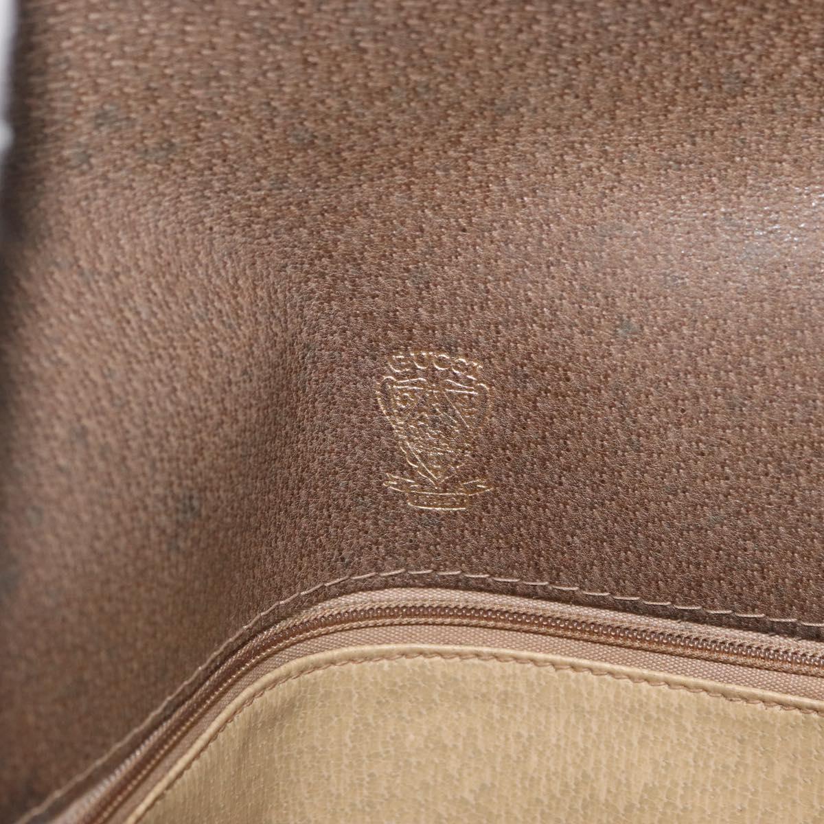 GUCCI GG Supreme Shoulder Bag PVC Beige Gold Auth 178165