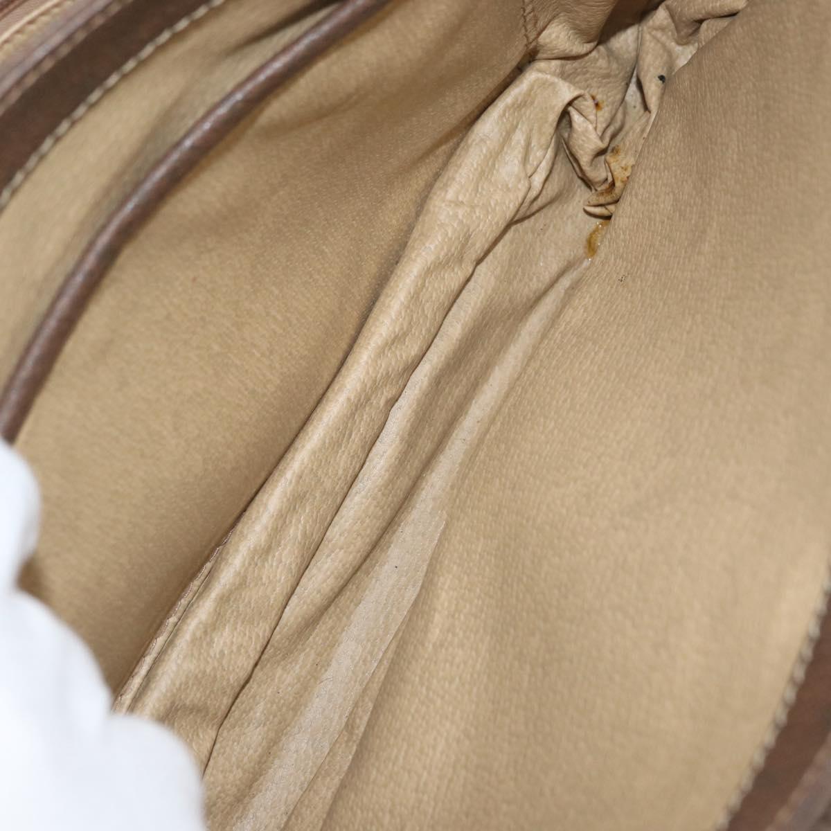 GUCCI GG Supreme Shoulder Bag PVC Beige Gold Auth 178165