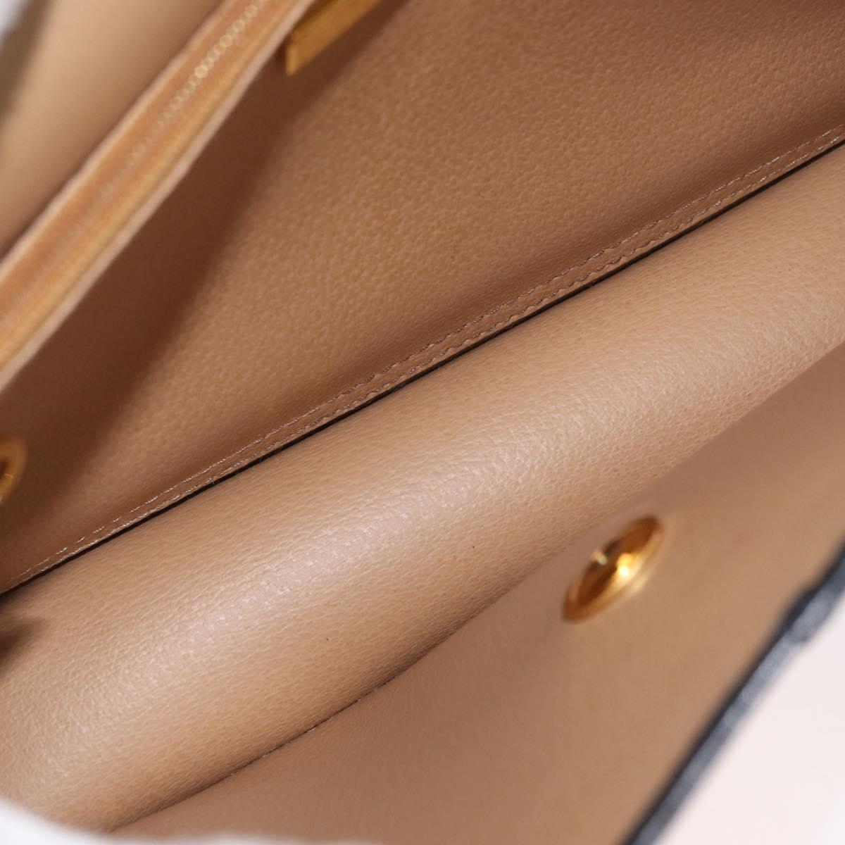 Christian Dior Trotter Canvas Shoulder Bag PVC Black Gold Auth 178171