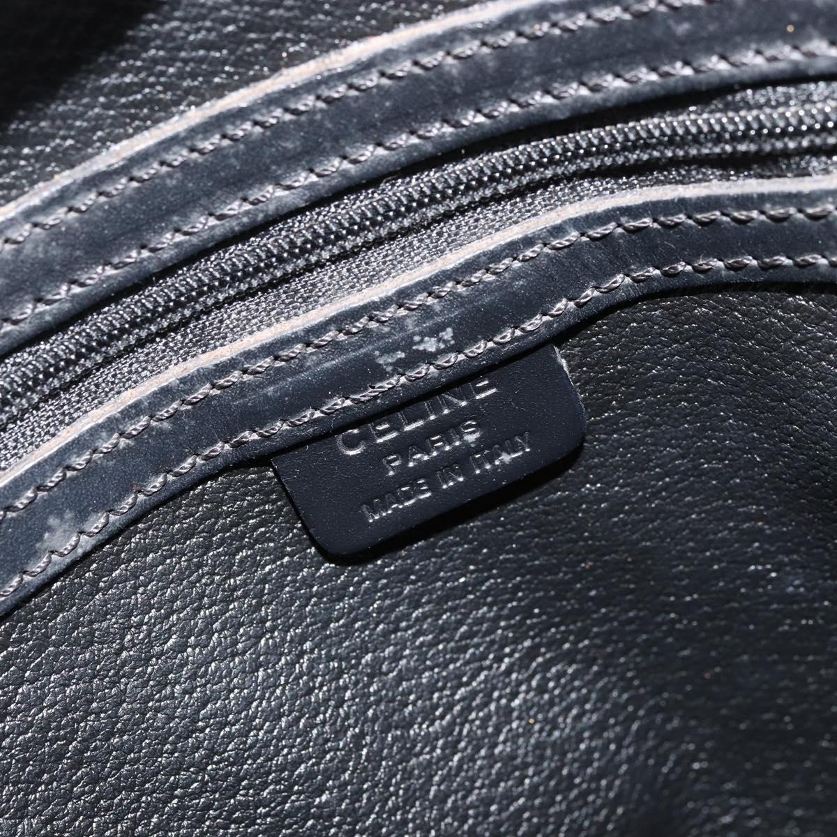 CELINE Macadam Canvas Hand Bag PVC Leather Black Gold Auth 178172A