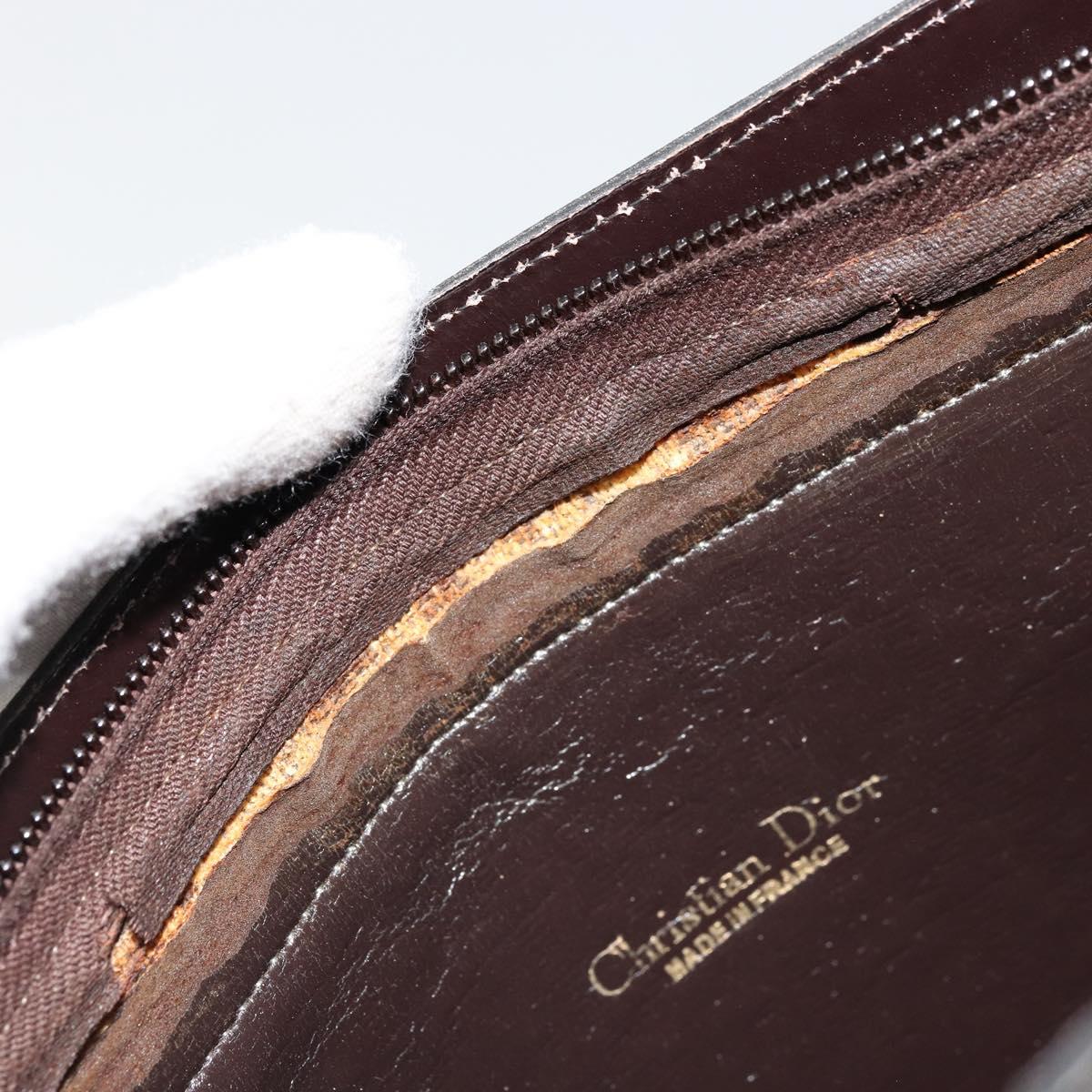 Christian Dior Trotter Canvas Shoulder Bag Brown Gold Auth 178175