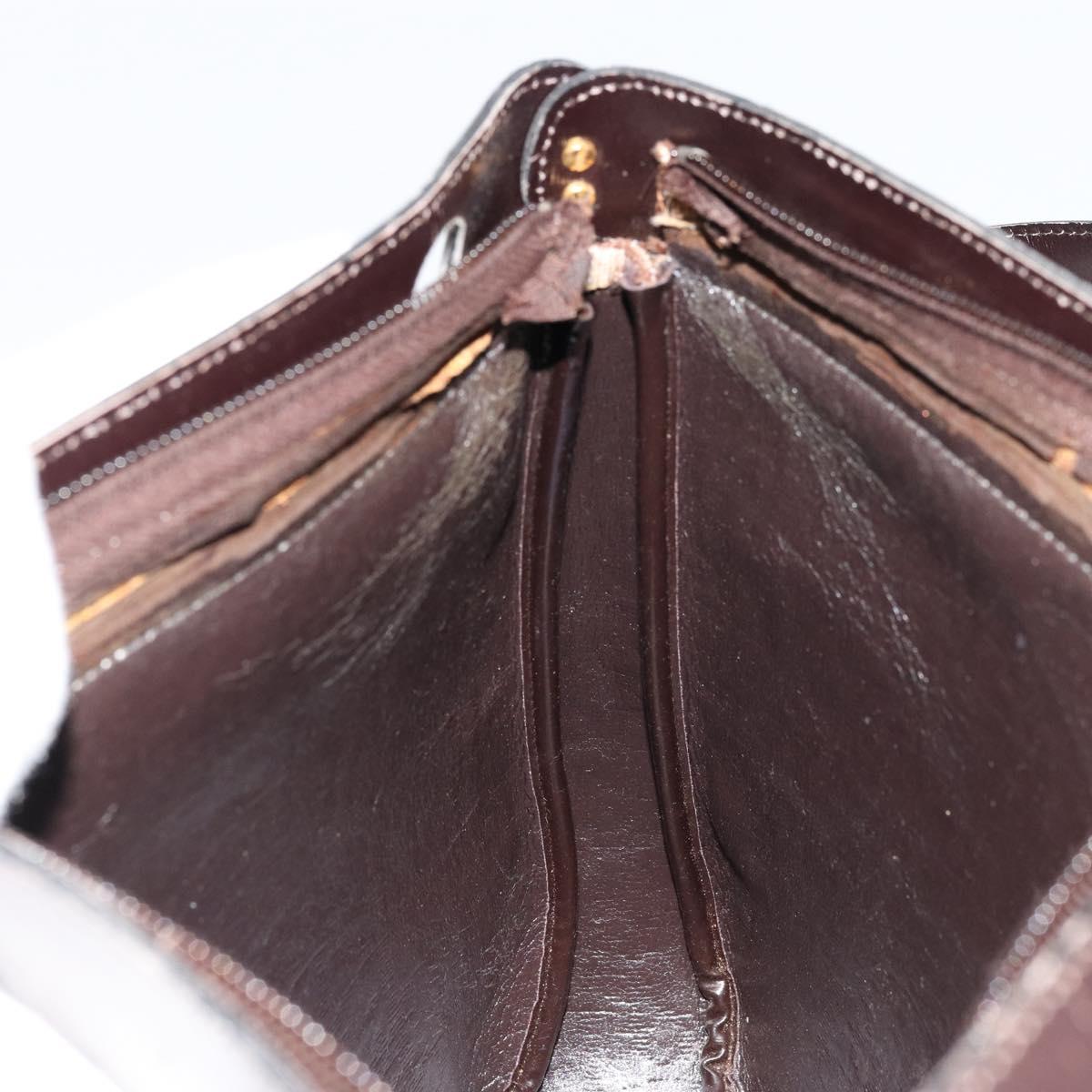Christian Dior Trotter Canvas Shoulder Bag Brown Gold Auth 178175