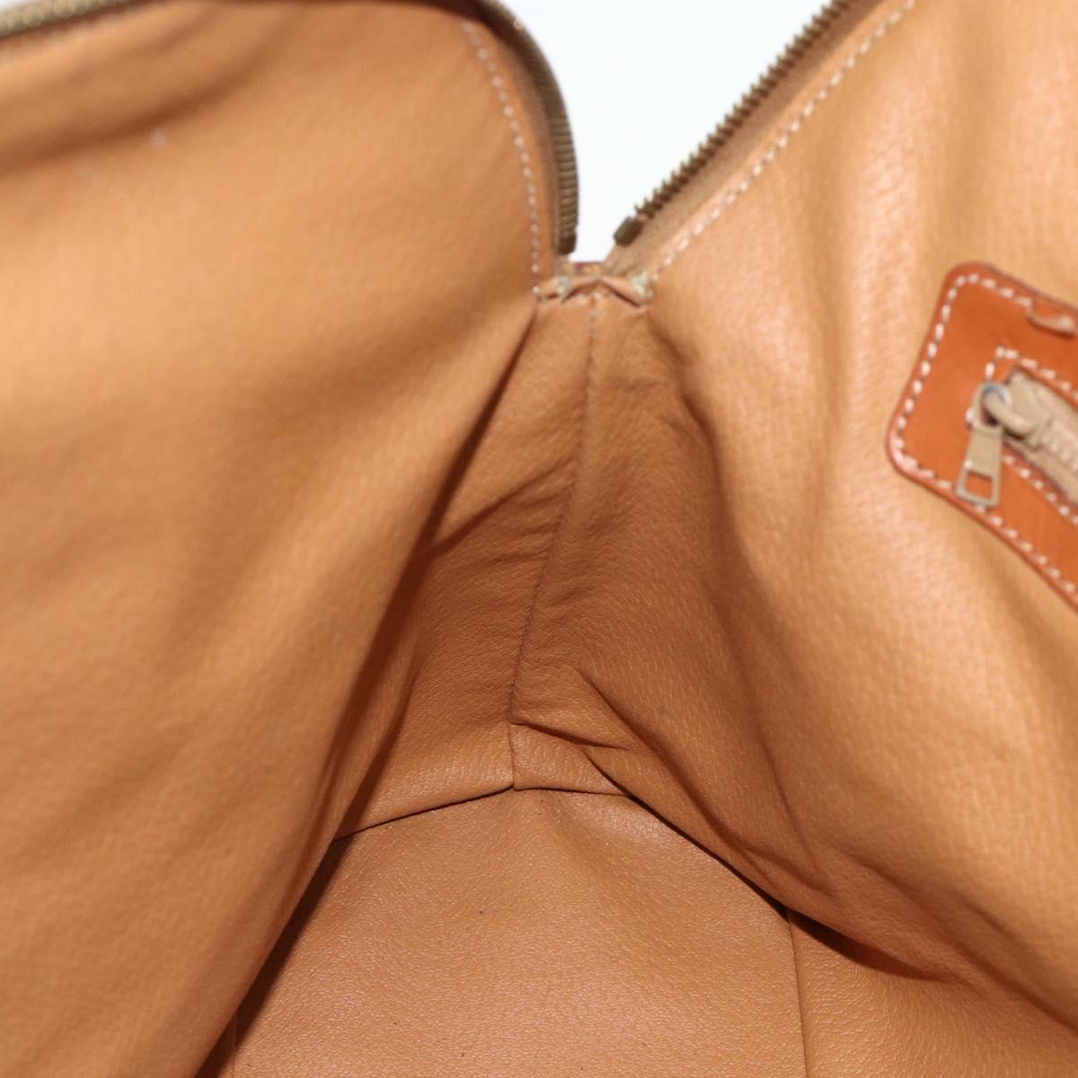 CELINE Macadam Canvas Hand Bag PVC Leather 2way Brown Gold Auth 178176