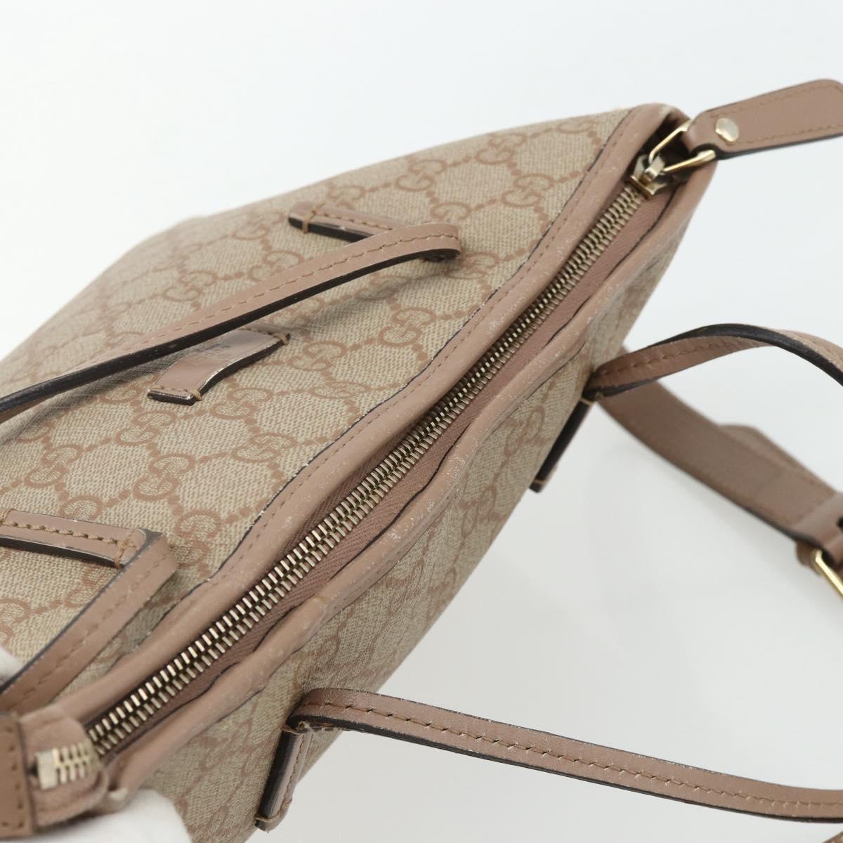 GUCCI GG Supreme Tote Bag PVC 2way Beige Gold 353440 Auth 178185