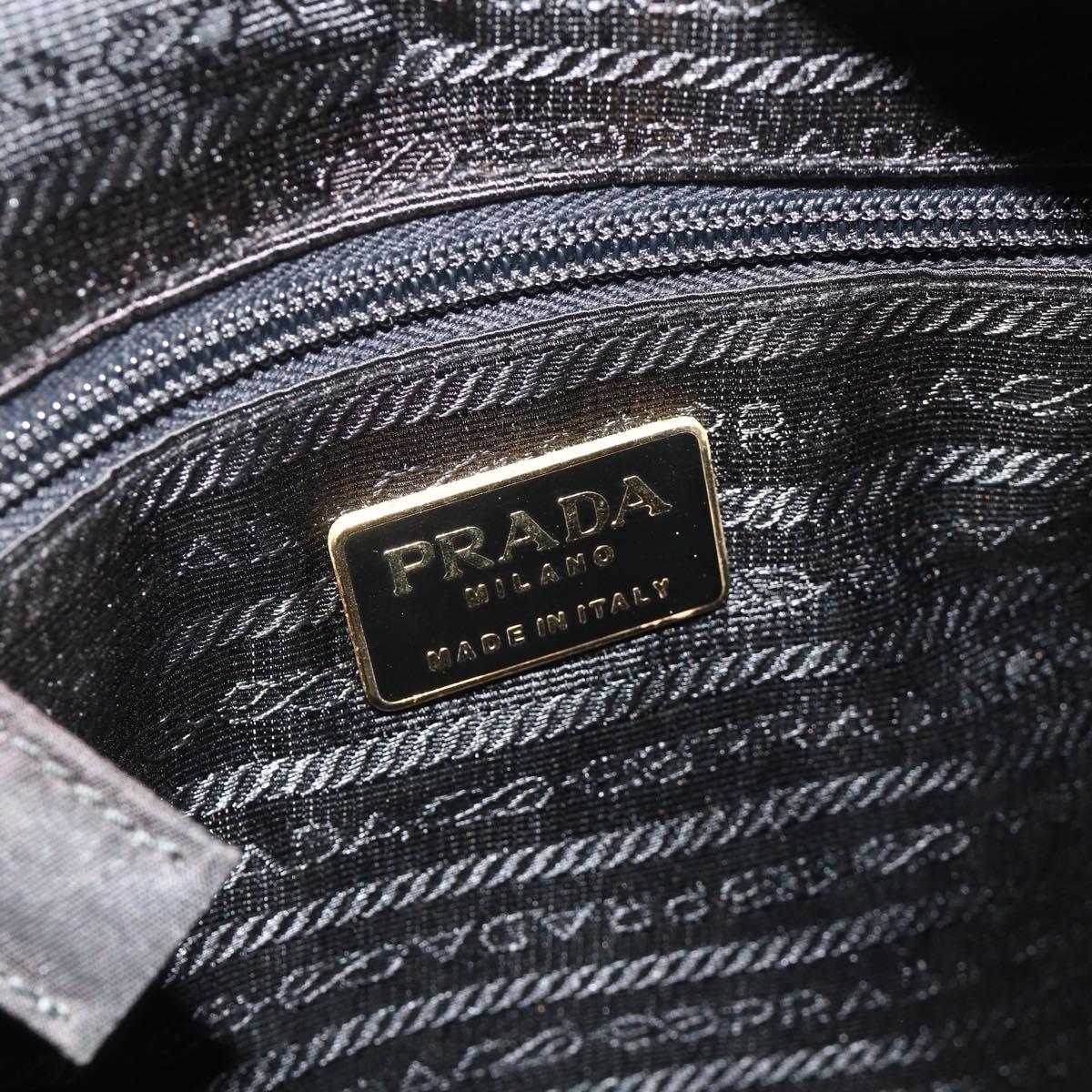 PRADA Chain Tote Bag Nylon Purple Gold Auth 178202