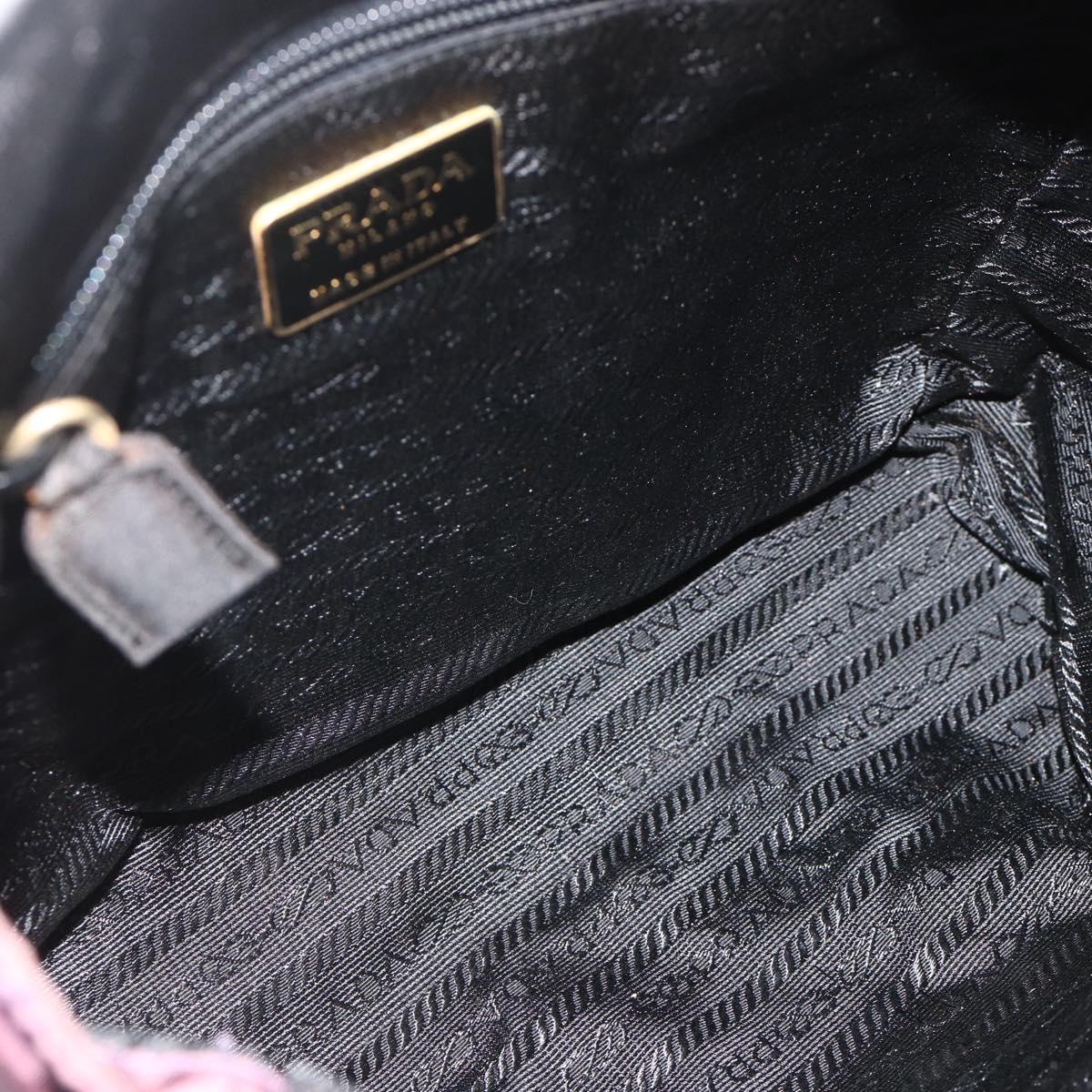PRADA Chain Tote Bag Nylon Purple Gold Auth 178202