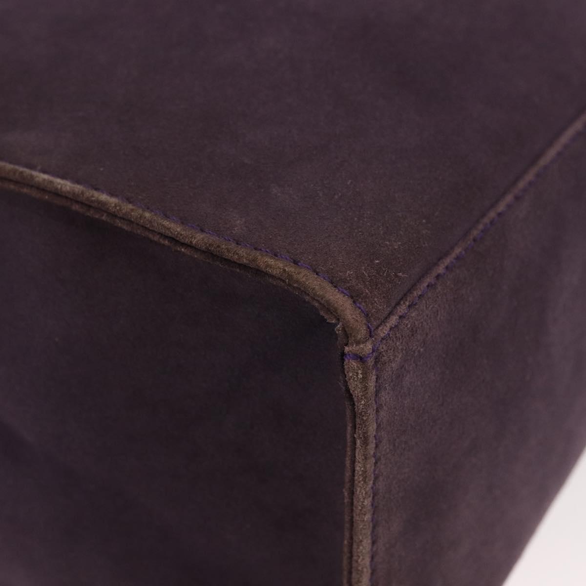 FENDI Tote Bag Suede Purple Gold Auth 178205