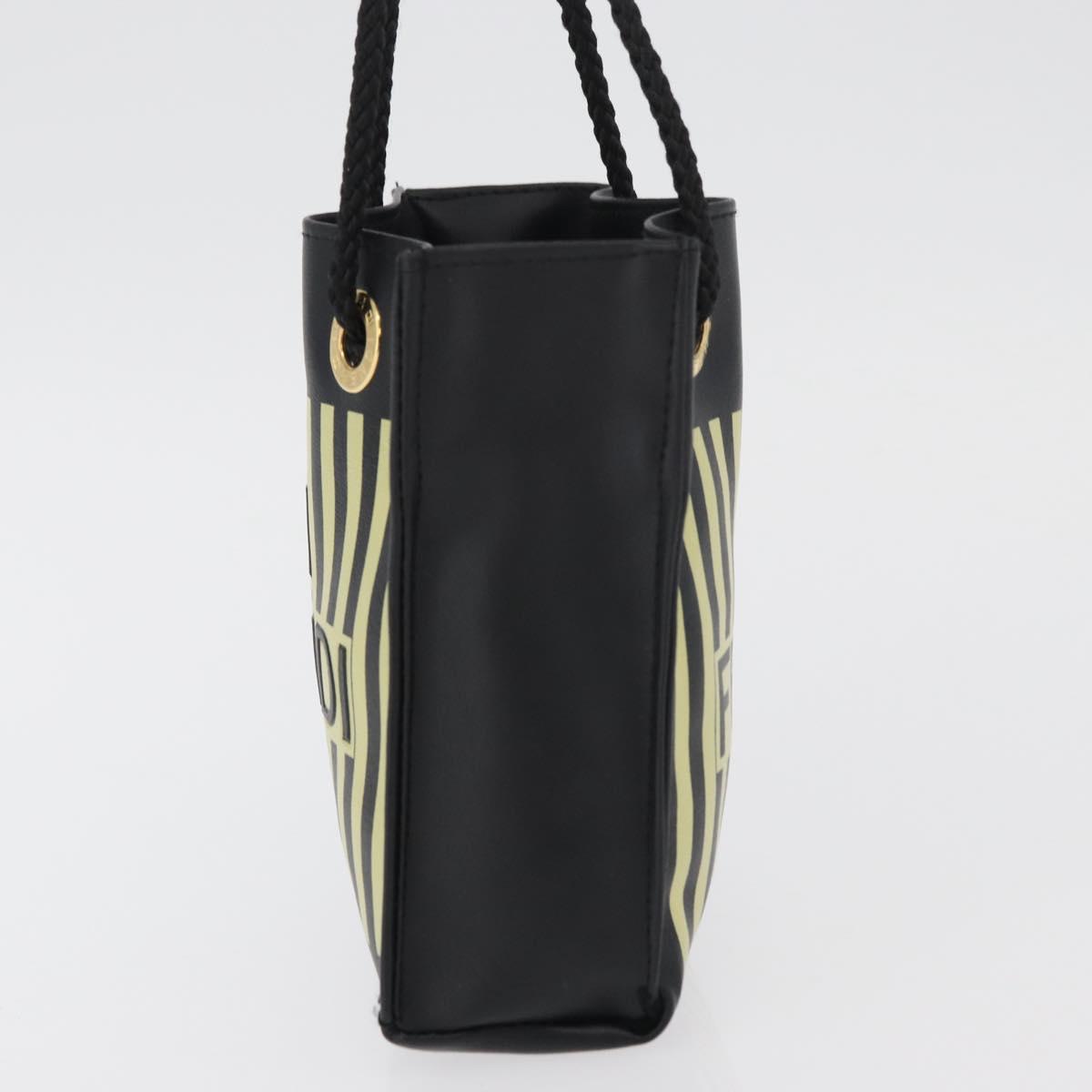 FENDI Hand Pouch Polyester Black Gold Auth 178209