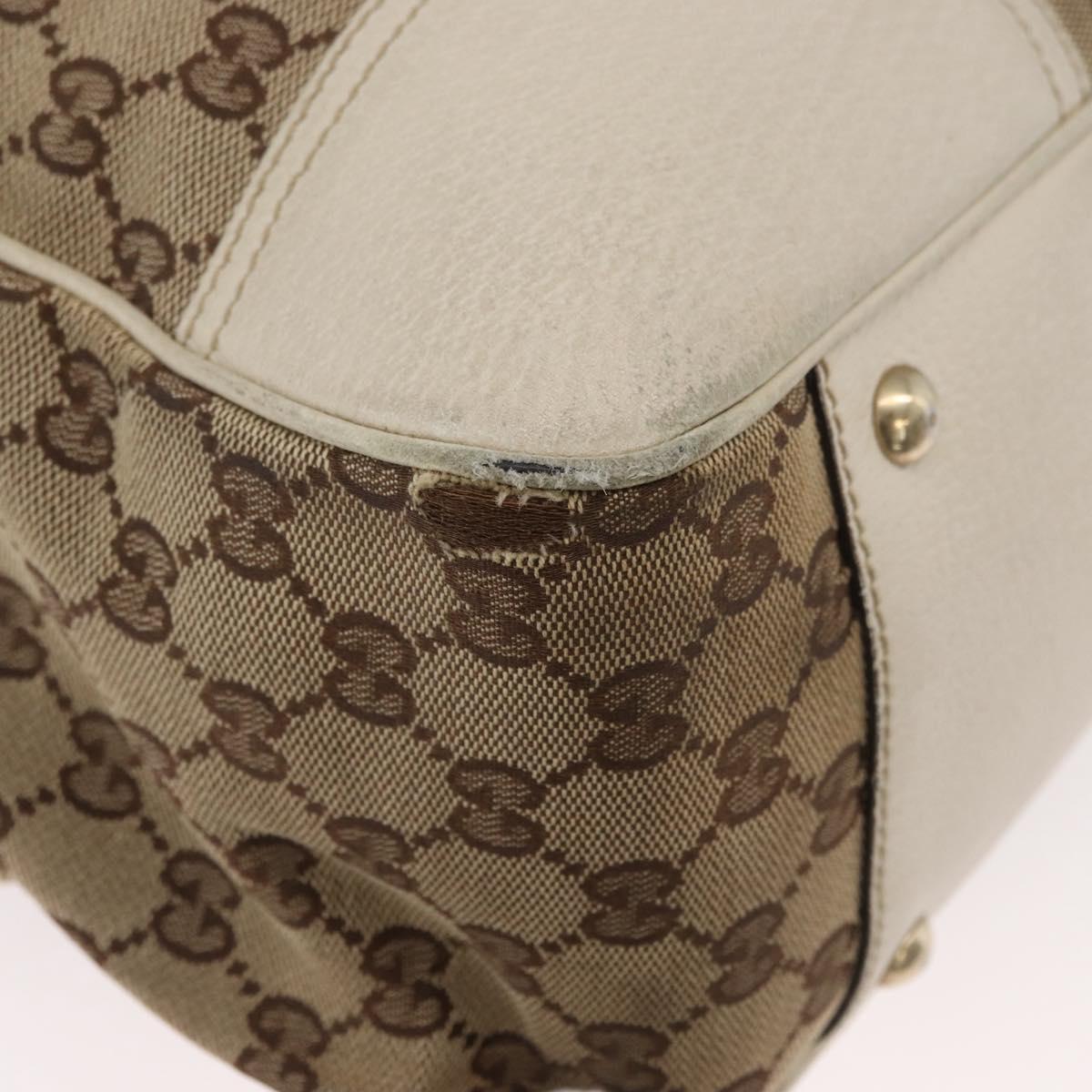 GUCCI GG Canvas Web Sherry Line Pretty Tote Bag Beige Gold 161719 Auth 178215