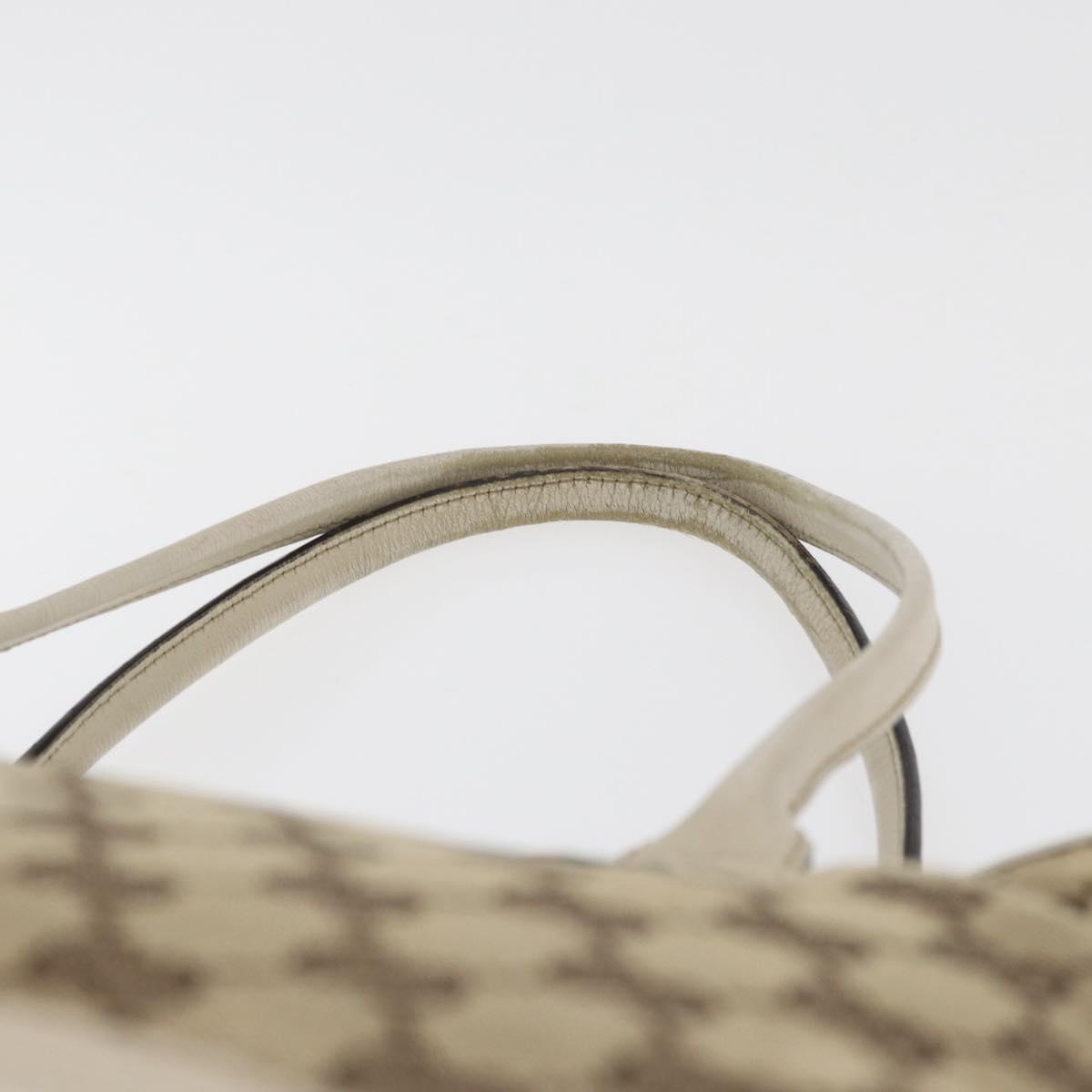GUCCI GG Canvas Web Sherry Line Pretty Tote Bag Beige Gold 161719 Auth 178215