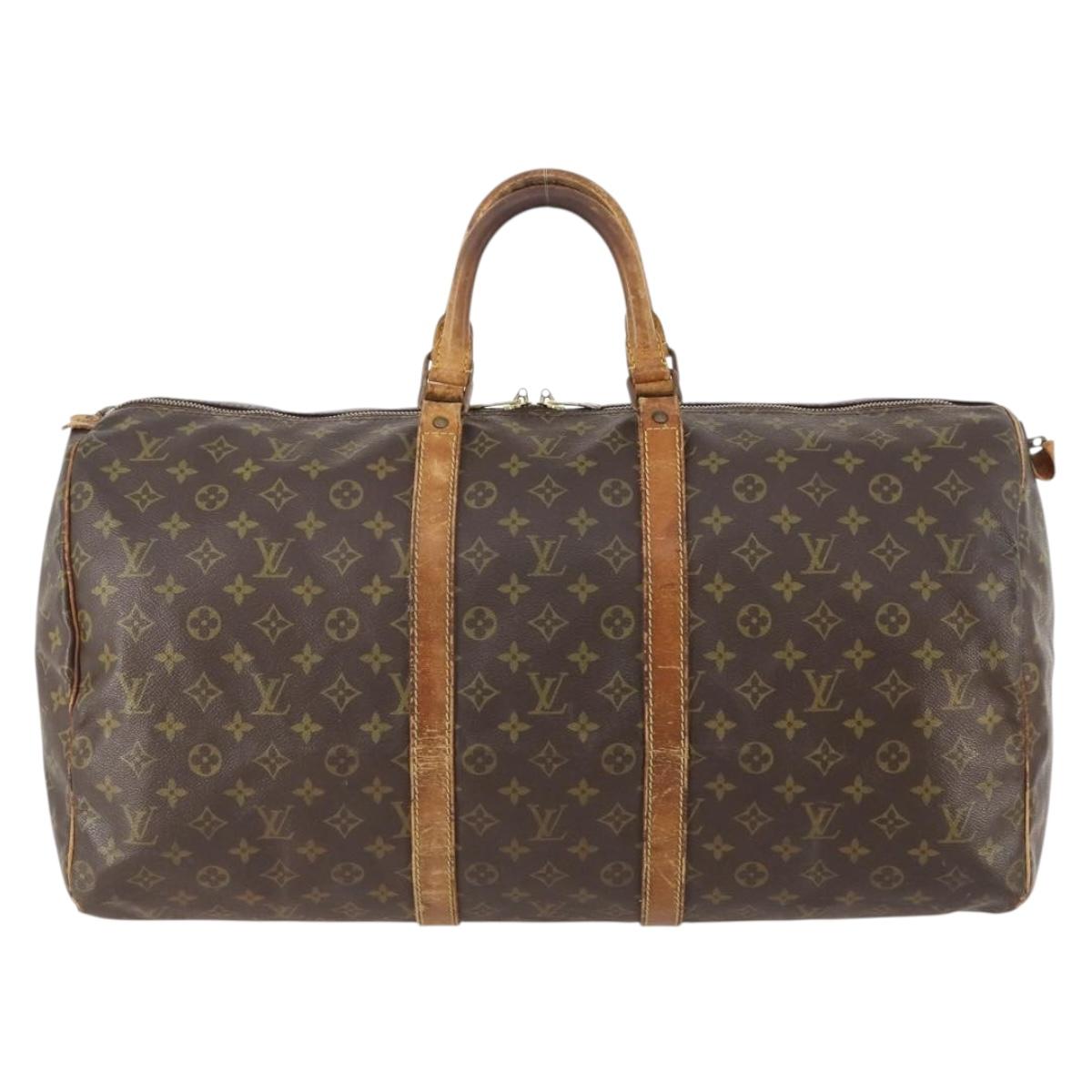 LOUIS VUITTON Monogram Keepall 55 Boston Bag M41424 LV Auth 178233