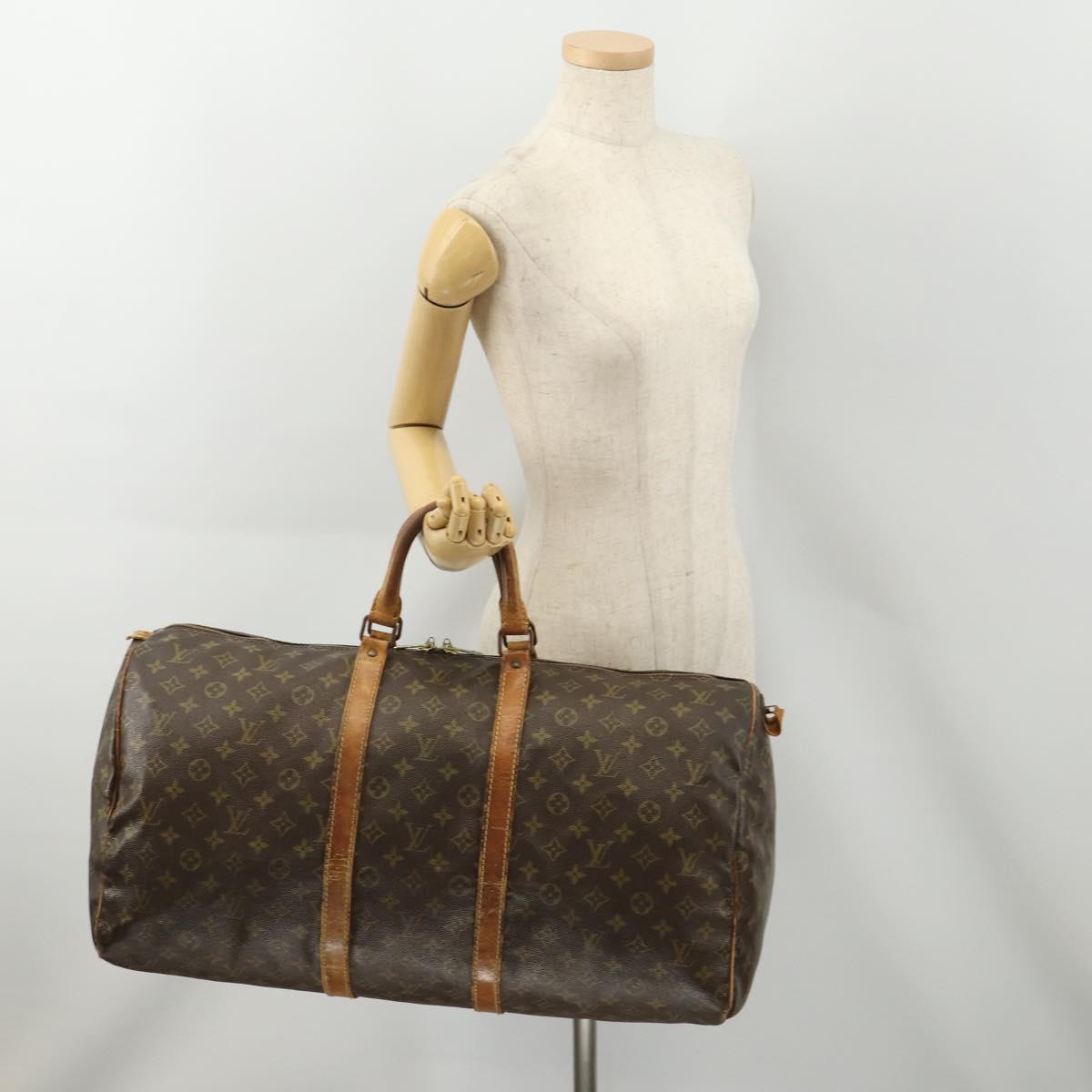 LOUIS VUITTON Monogram Keepall 55 Boston Bag M41424 LV Auth 178233