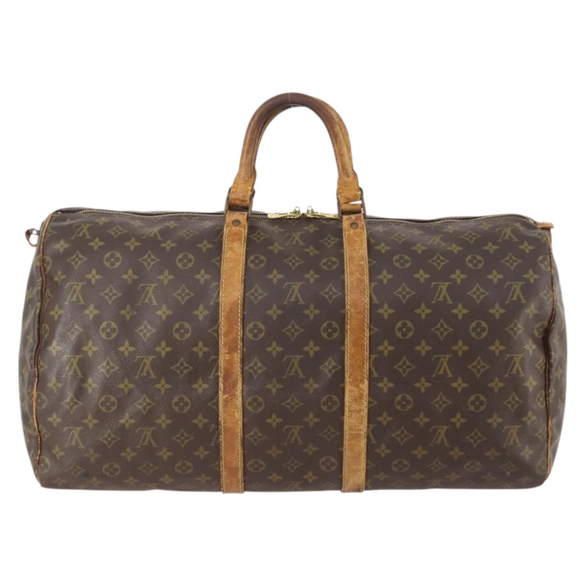 LOUIS VUITTON Monogram Keepall 55 Boston Bag M41424 LV Auth 178233
