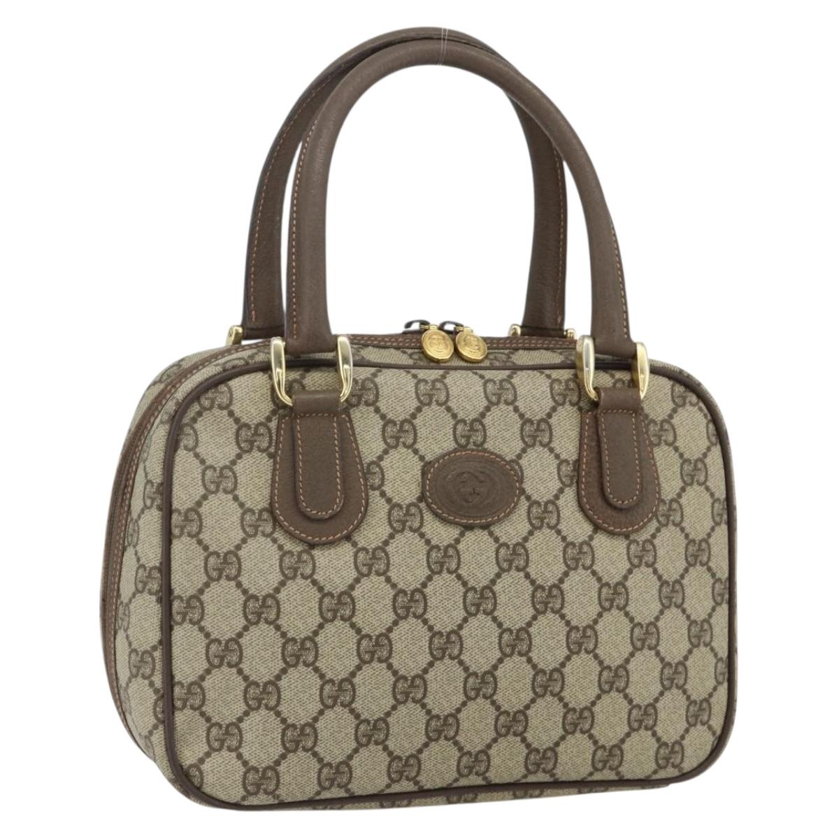 GUCCI GG Supreme Hand Bag PVC Beige Gold 000 58 6090 Auth 178240A