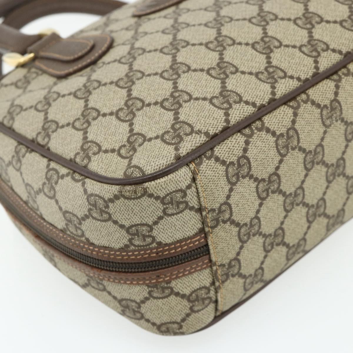 GUCCI GG Supreme Hand Bag PVC Beige Gold 000 58 6090 Auth 178240A