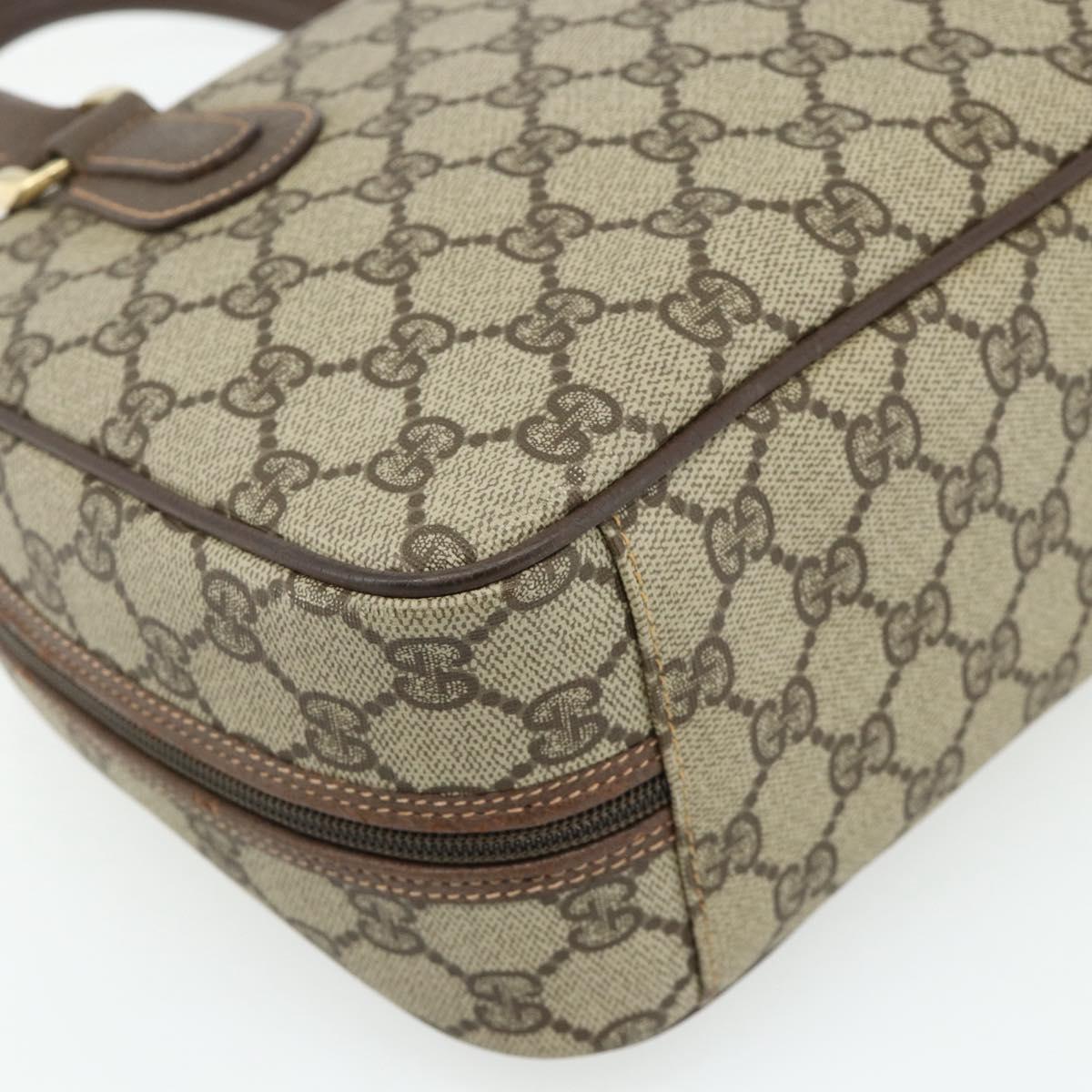 GUCCI GG Supreme Hand Bag PVC Beige Gold 000 58 6090 Auth 178240A