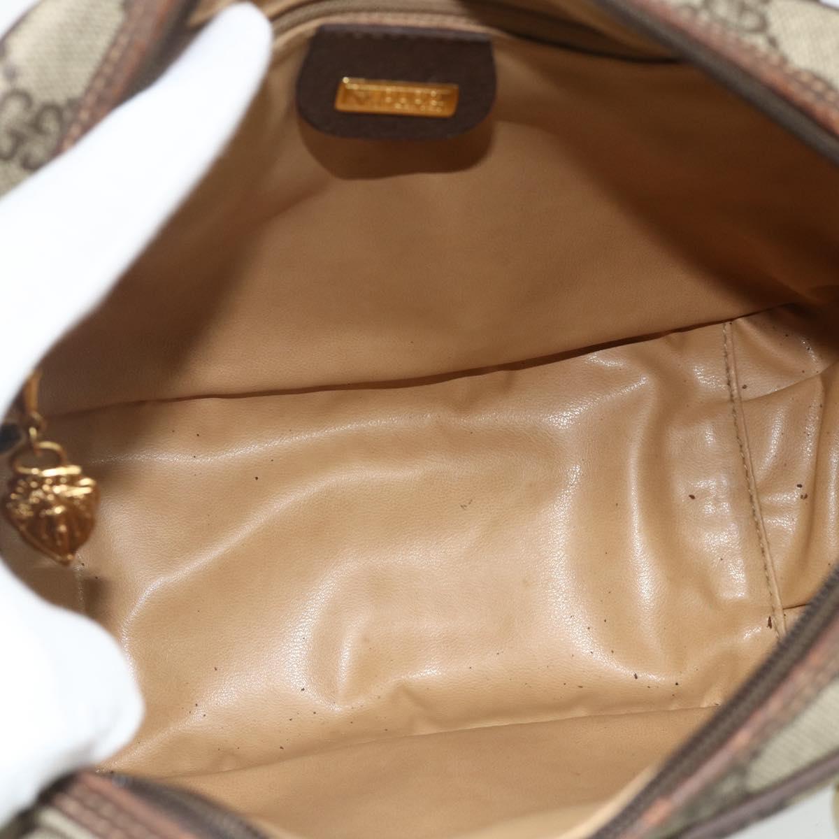GUCCI GG Supreme Hand Bag PVC Beige Gold 000 58 6090 Auth 178240A
