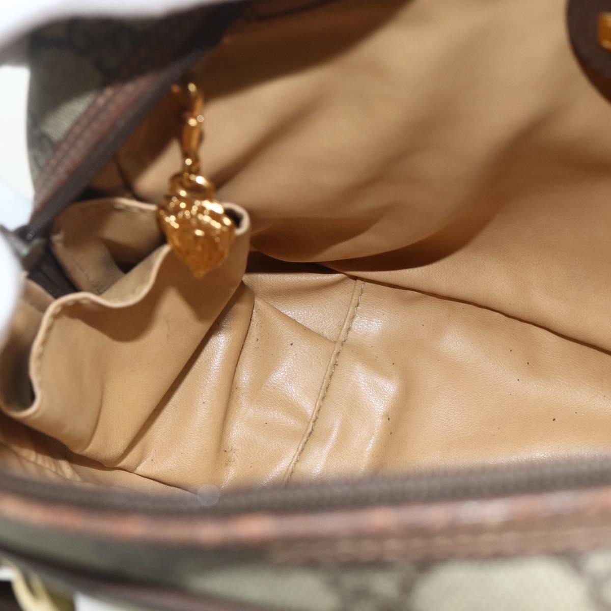 GUCCI GG Supreme Hand Bag PVC Beige Gold 000 58 6090 Auth 178240A