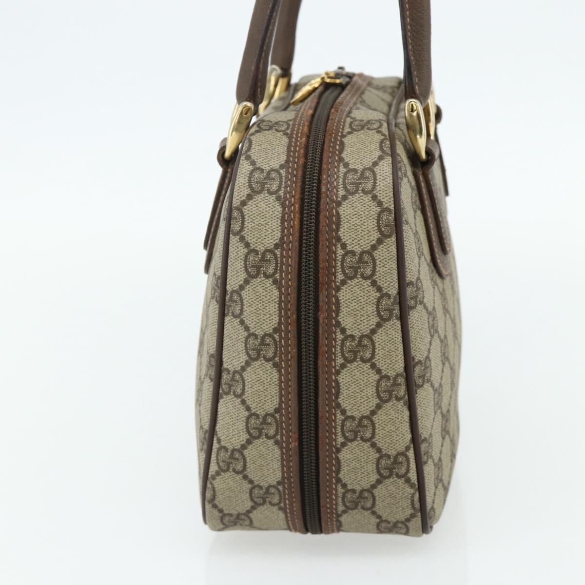 GUCCI GG Supreme Hand Bag PVC Beige Gold 000 58 6090 Auth 178240A
