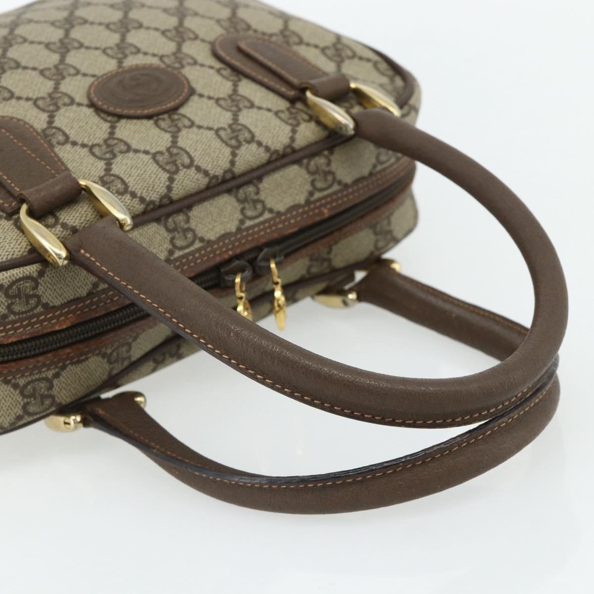 GUCCI GG Supreme Hand Bag PVC Beige Gold 000 58 6090 Auth 178240A
