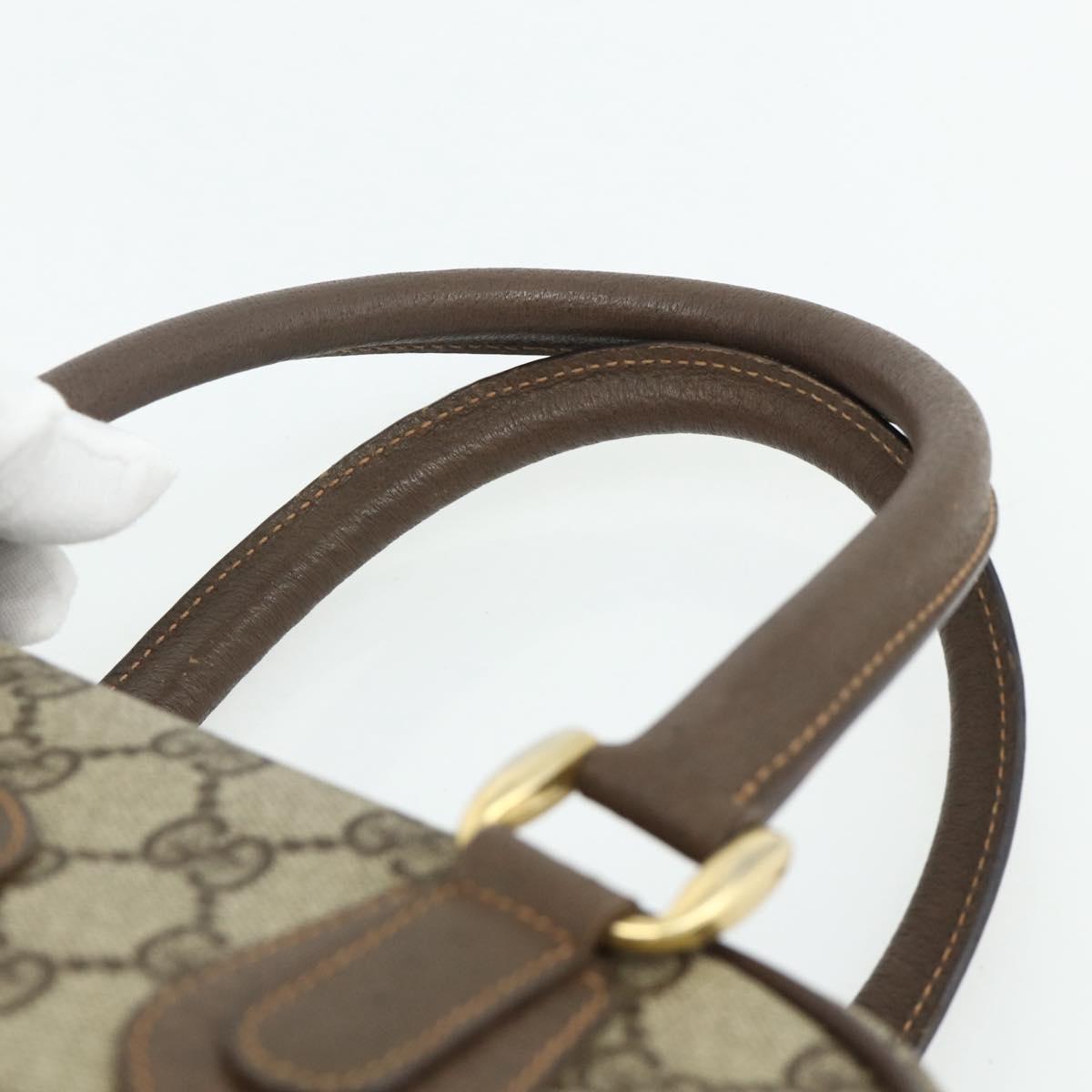 GUCCI GG Supreme Hand Bag PVC Beige Gold 000 58 6090 Auth 178240A