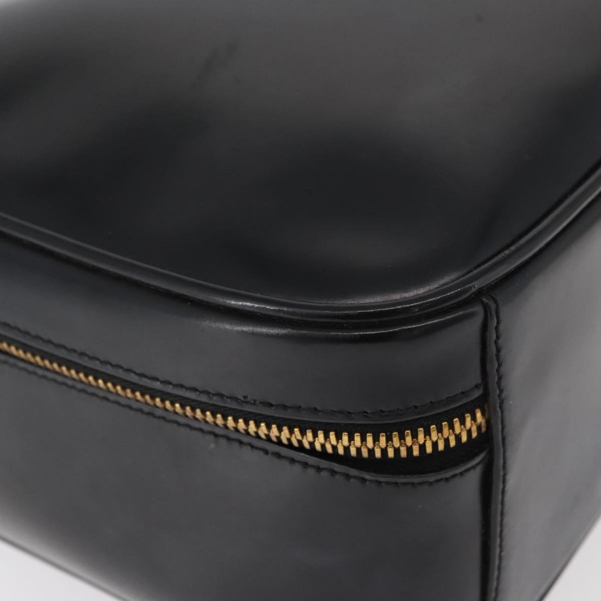 GUCCI Bamboo Hand Bag Leather 2way Black Gold Auth 178244