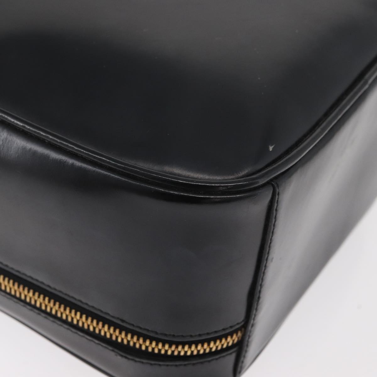 GUCCI Bamboo Hand Bag Leather 2way Black Gold Auth 178244