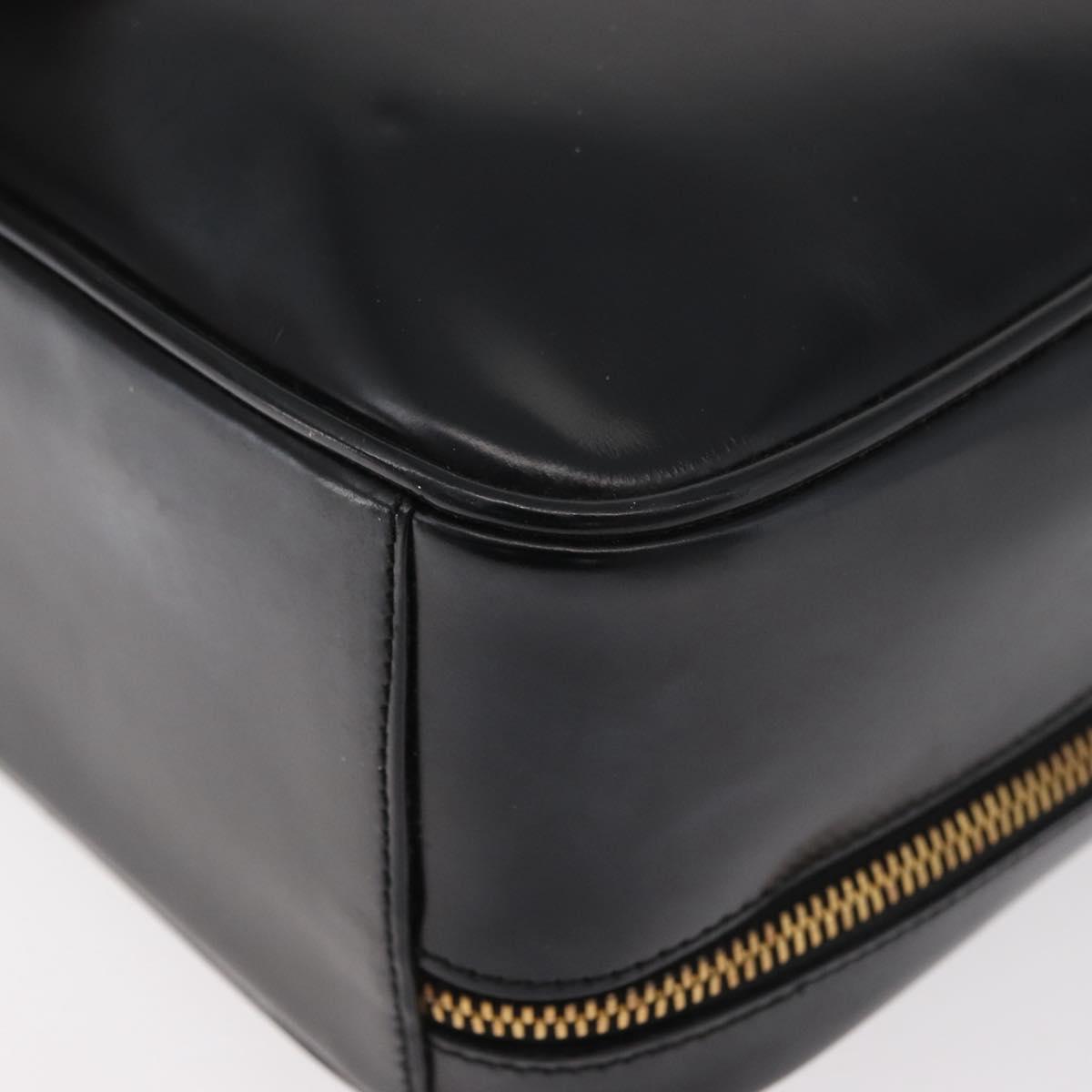 GUCCI Bamboo Hand Bag Leather 2way Black Gold Auth 178244
