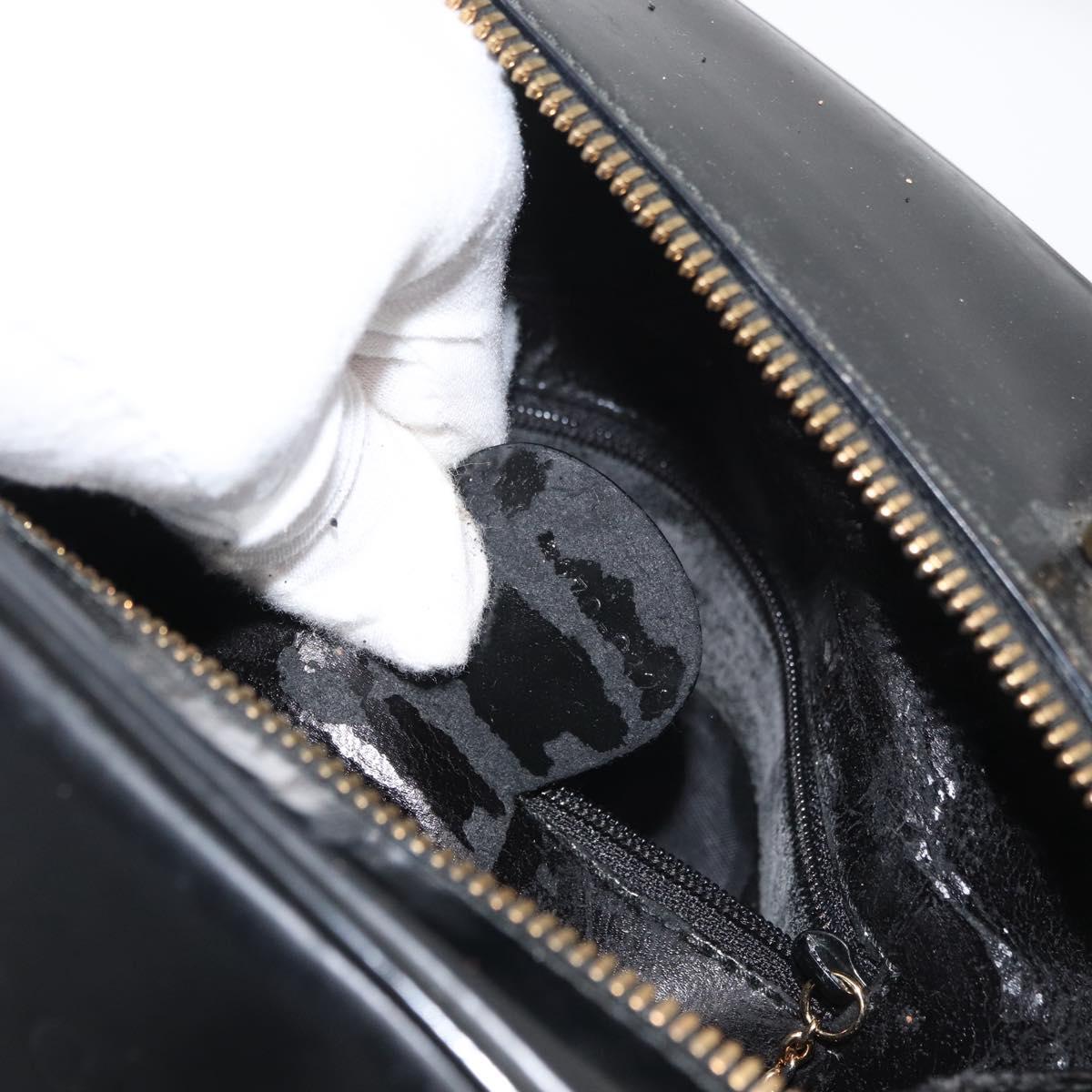 GUCCI Bamboo Hand Bag Leather 2way Black Gold Auth 178244