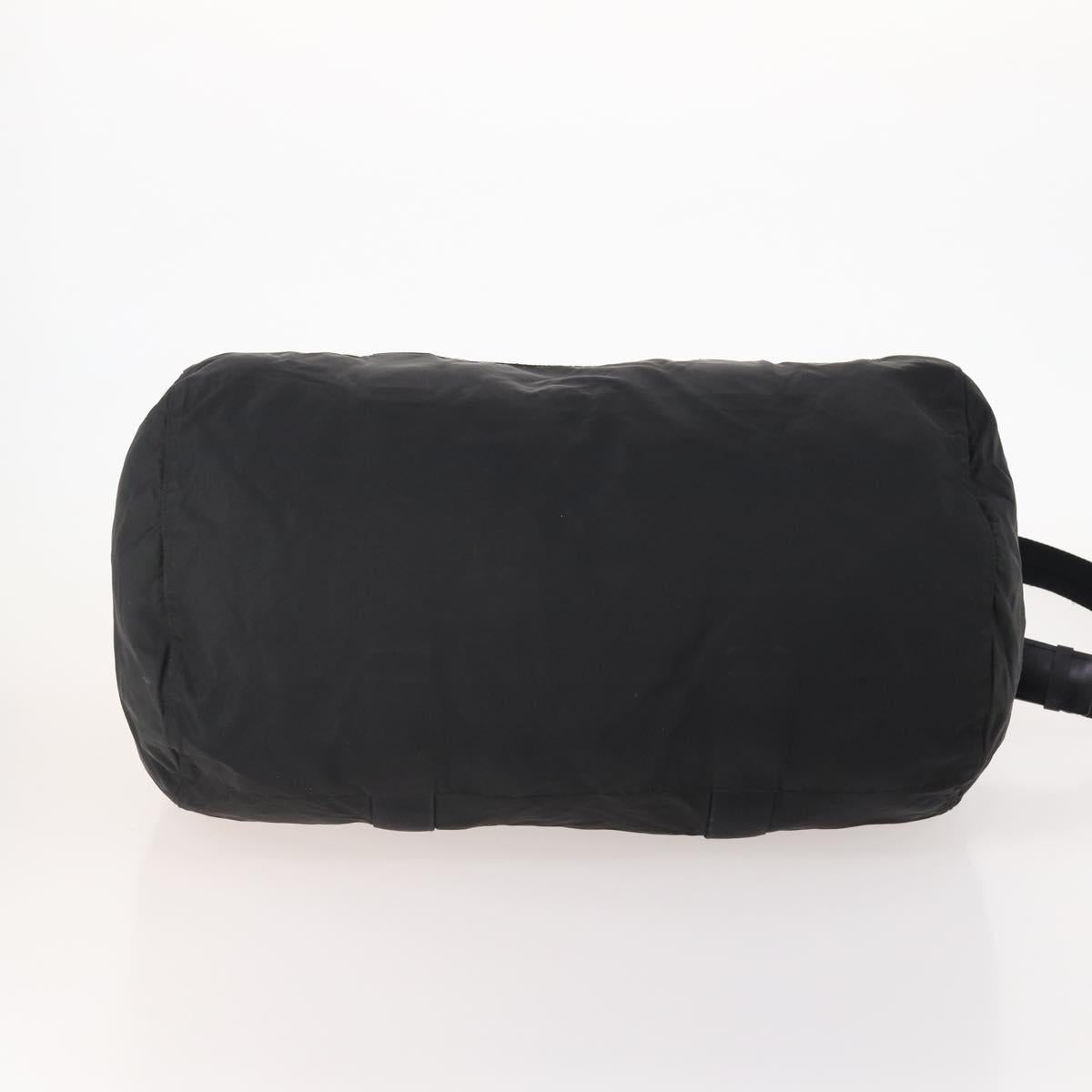 PRADA Boston Bag Nylon 2way Black Silver Auth 178245