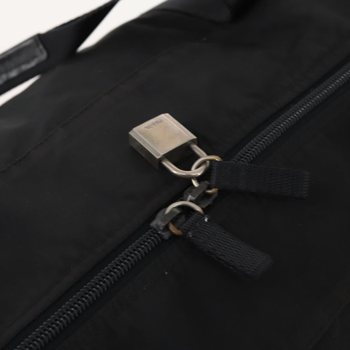 PRADA Boston Bag Nylon 2way Black Silver Auth 178245