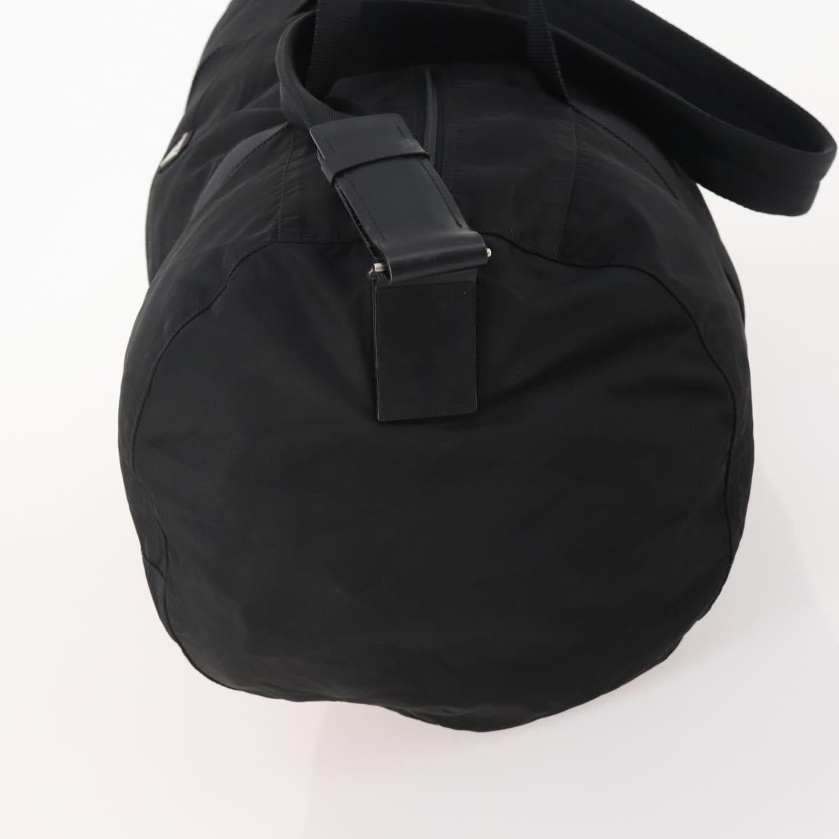 PRADA Boston Bag Nylon 2way Black Silver Auth 178245