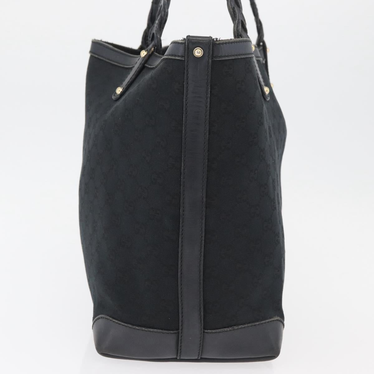 GUCCI Tote Bag Canvas Black Gold 247209 Auth 178246