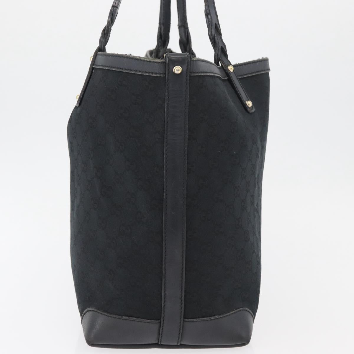 GUCCI Tote Bag Canvas Black Gold 247209 Auth 178246