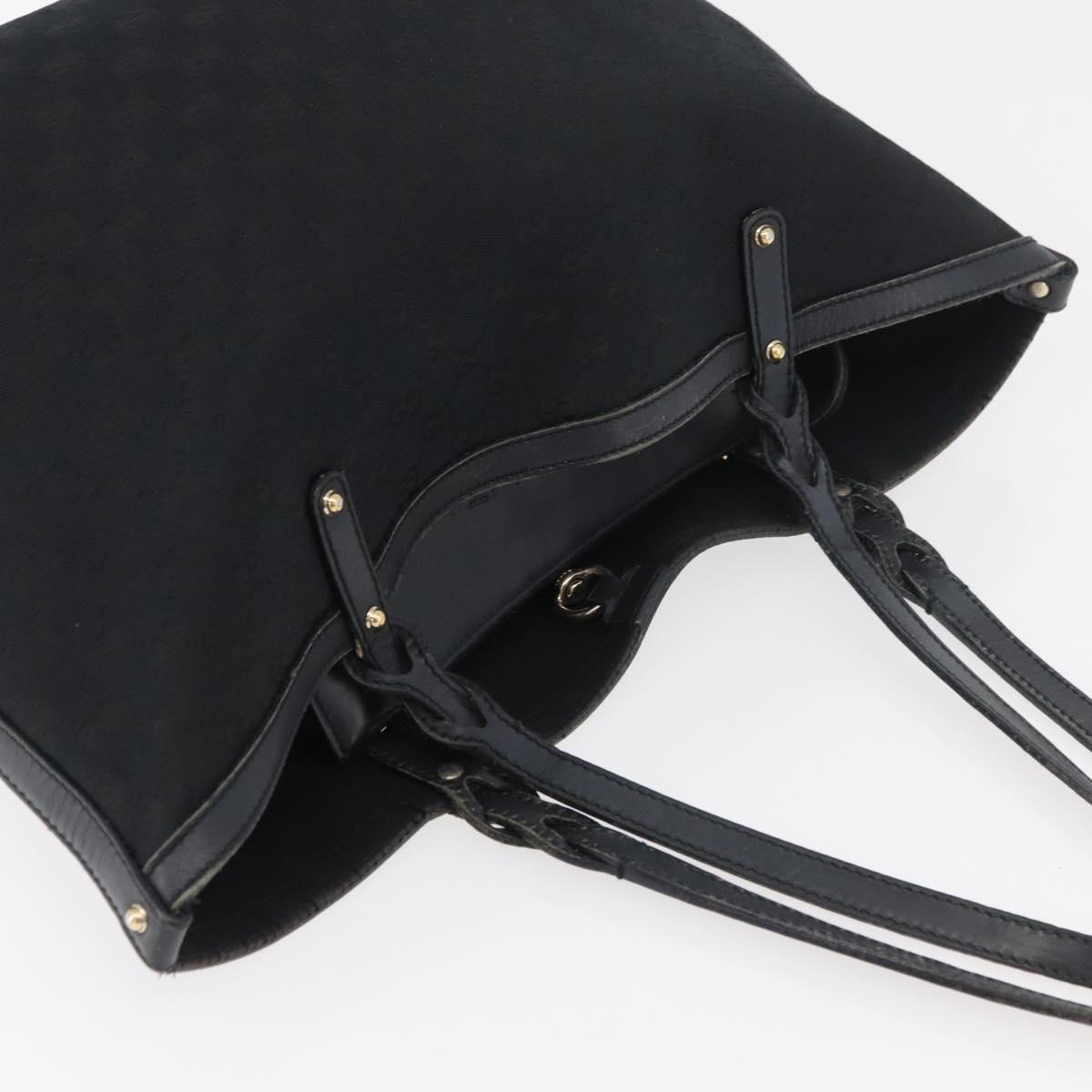 GUCCI Tote Bag Canvas Black Gold 247209 Auth 178246