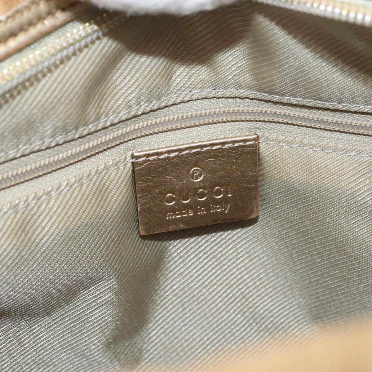 GUCCI GG Canvas Hand Bag Gold 002 1115 Auth 178250